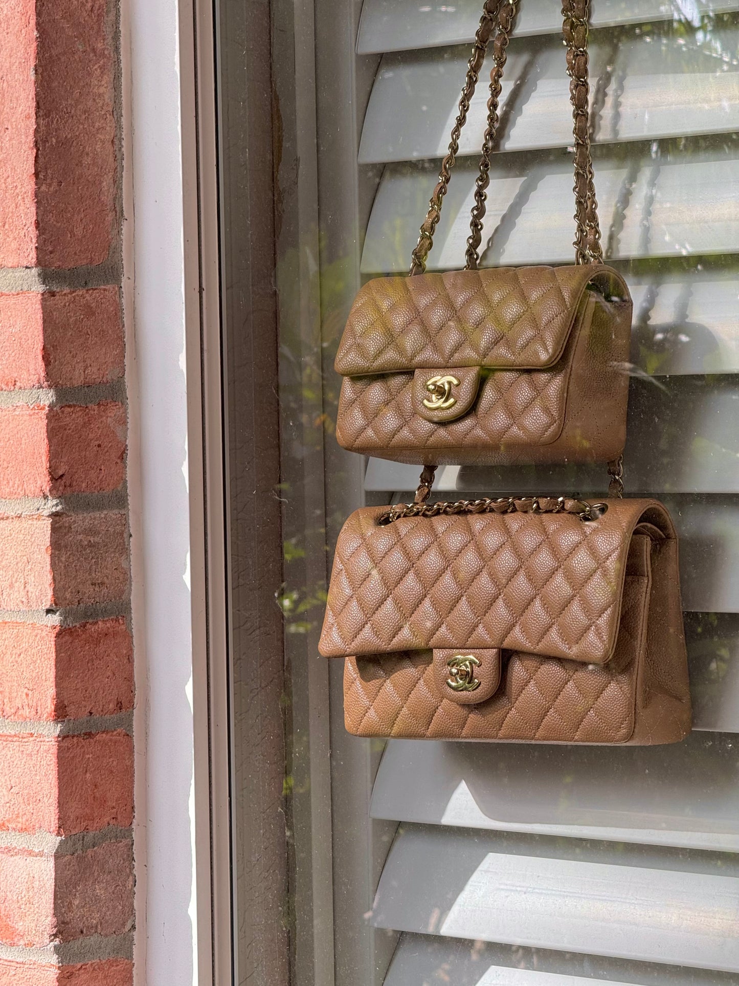Chanel 18S Dark Beige Caviar Mini Flap Bag