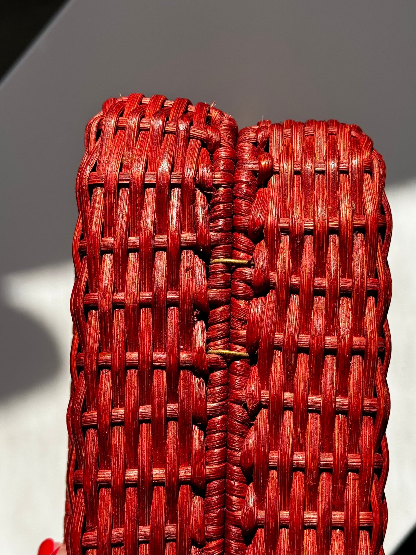 Chanel 2001 Red Wicker Shoulder Bag