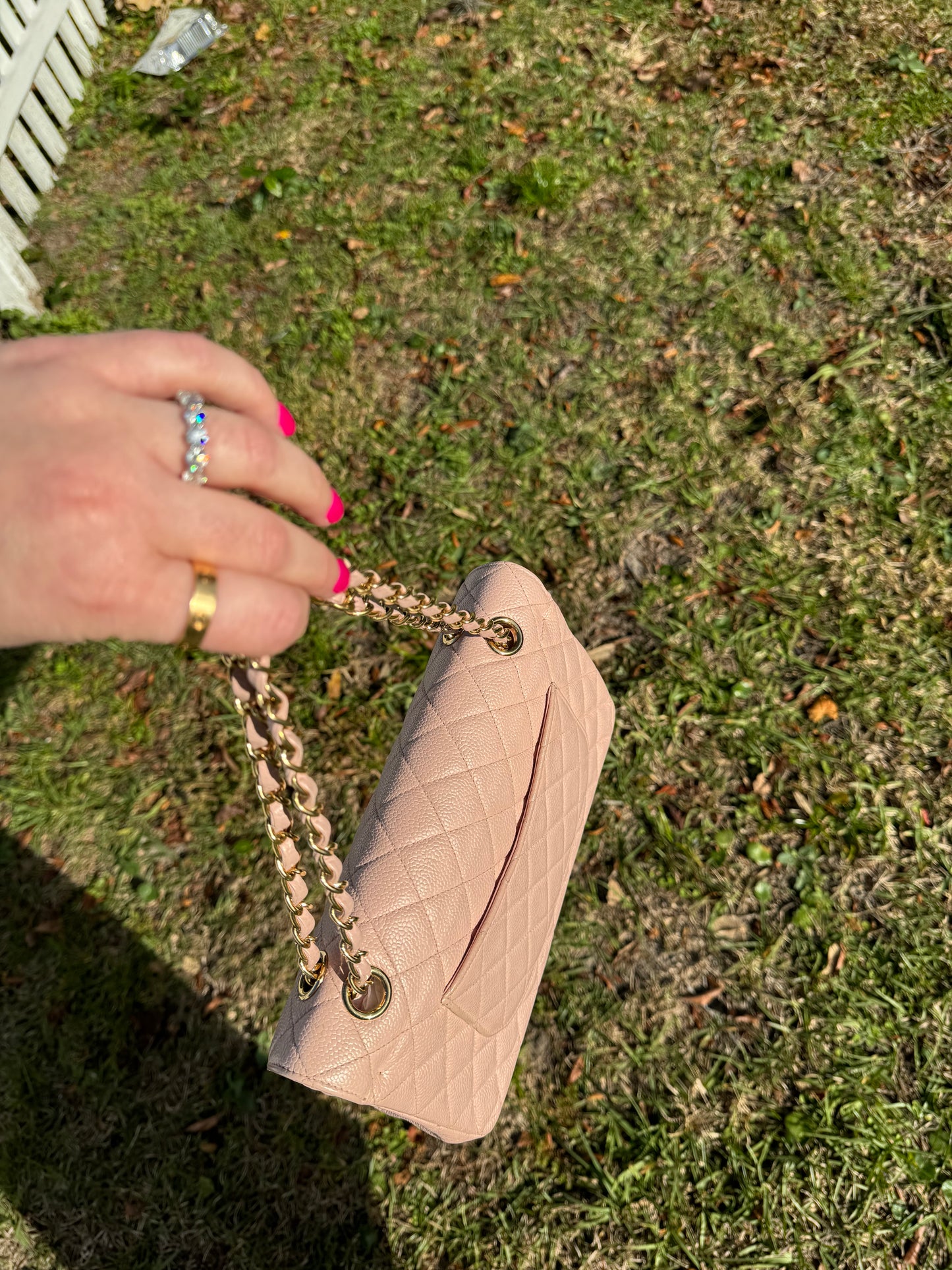 Chanel Light Pink Medium Vintage Caviar Classic Flap