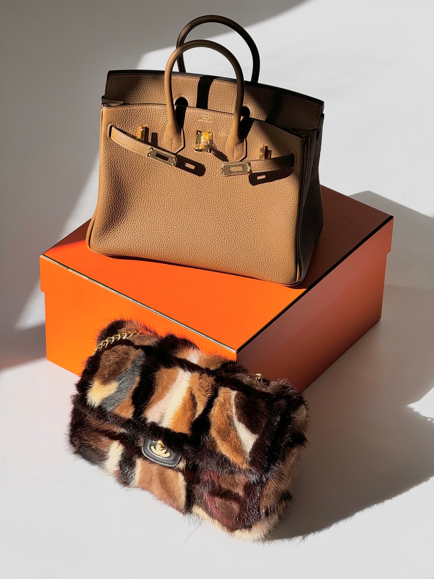 Chanel Multicolor Medium Mink Fur Single Flap Bag