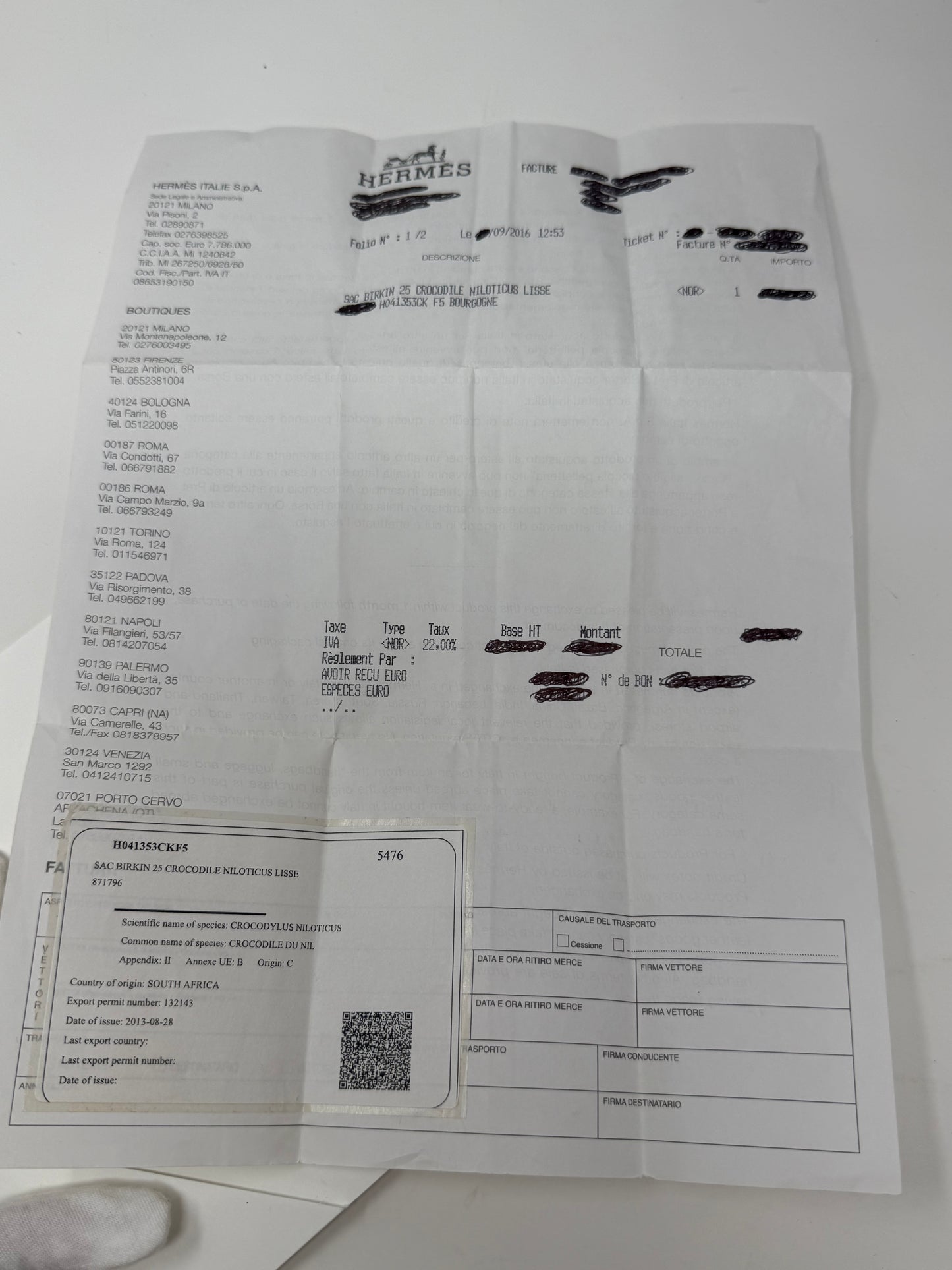 Hermes 2016 Bourgogne Shiny Niloticus Crocodile Birkin 25