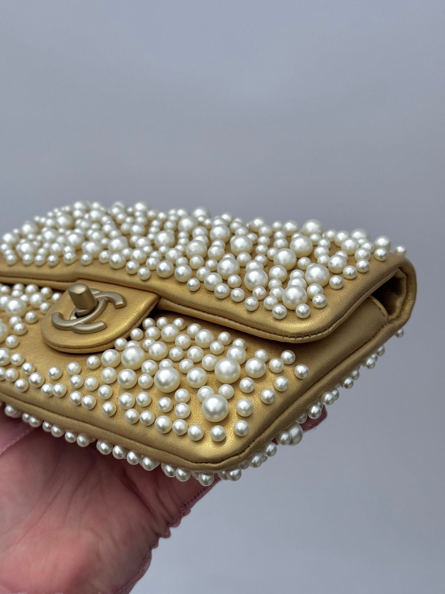 Chanel Paris Dubai Gold Metallic Pearly WOC