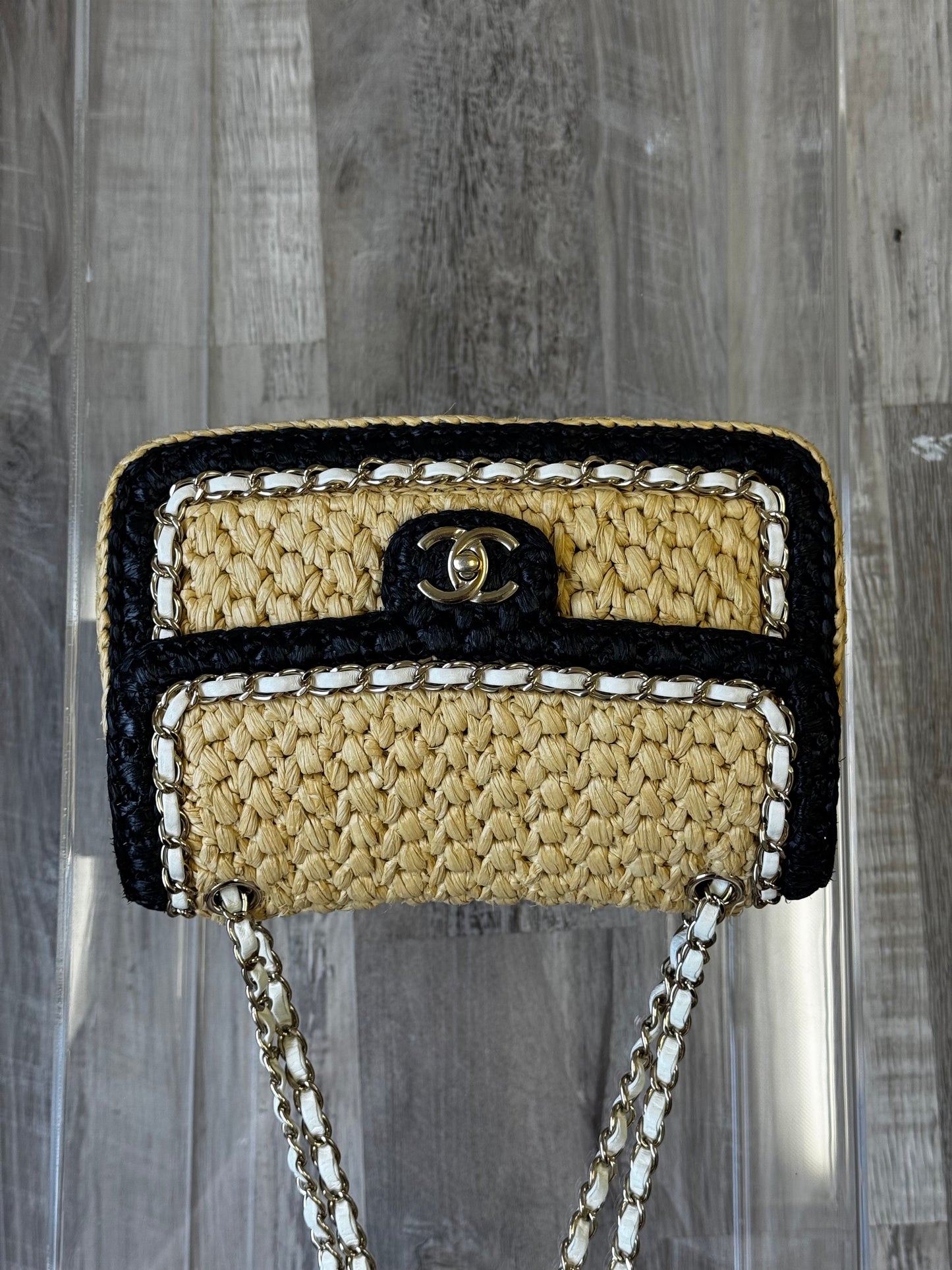 Chanel 24C Venice Beach Medium Braided Raffia Flap Bag