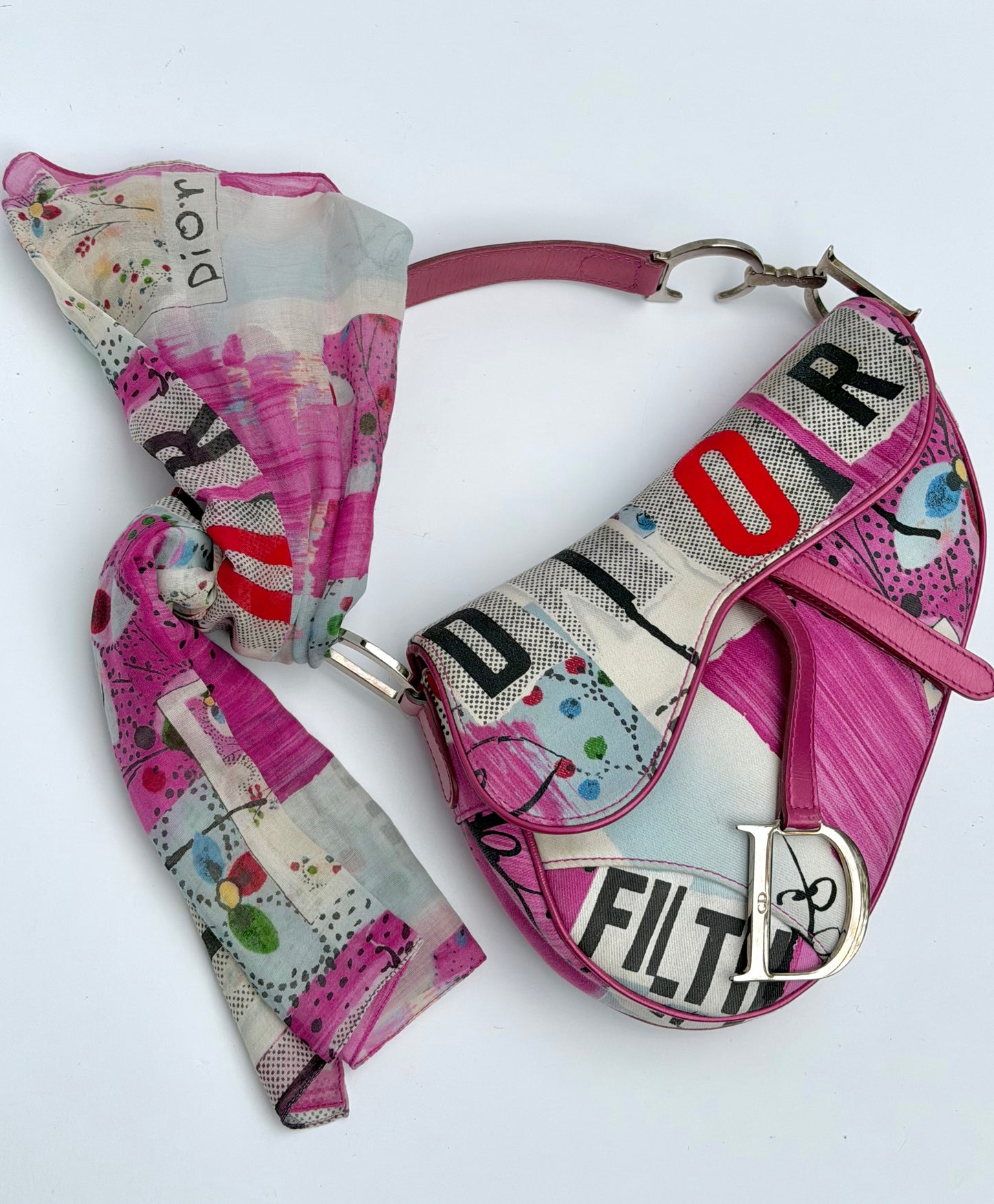 Christian Dior 2003 Multicolor “Filth” Saddle Bag