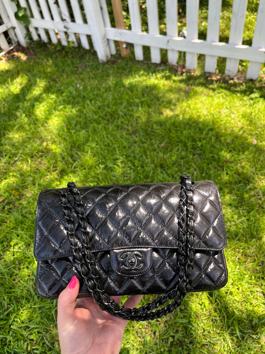 Chanel SO BLACK Medium Calfskin Double Flap Bag