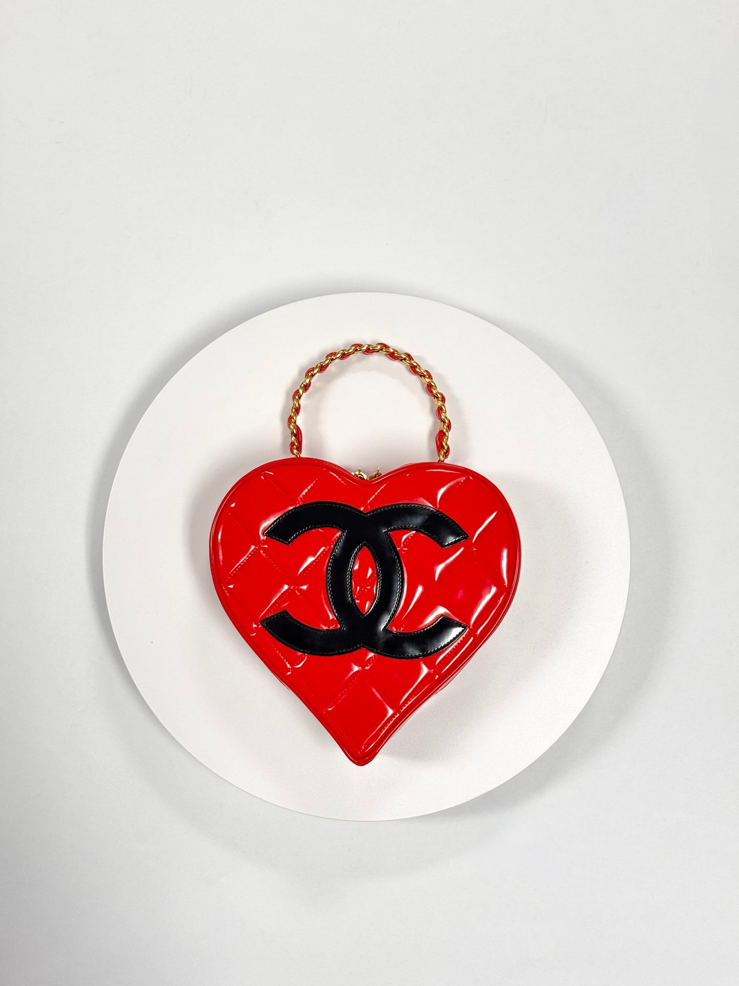 Chanel 1995 CC Barbie Red Heart Vanity Bag