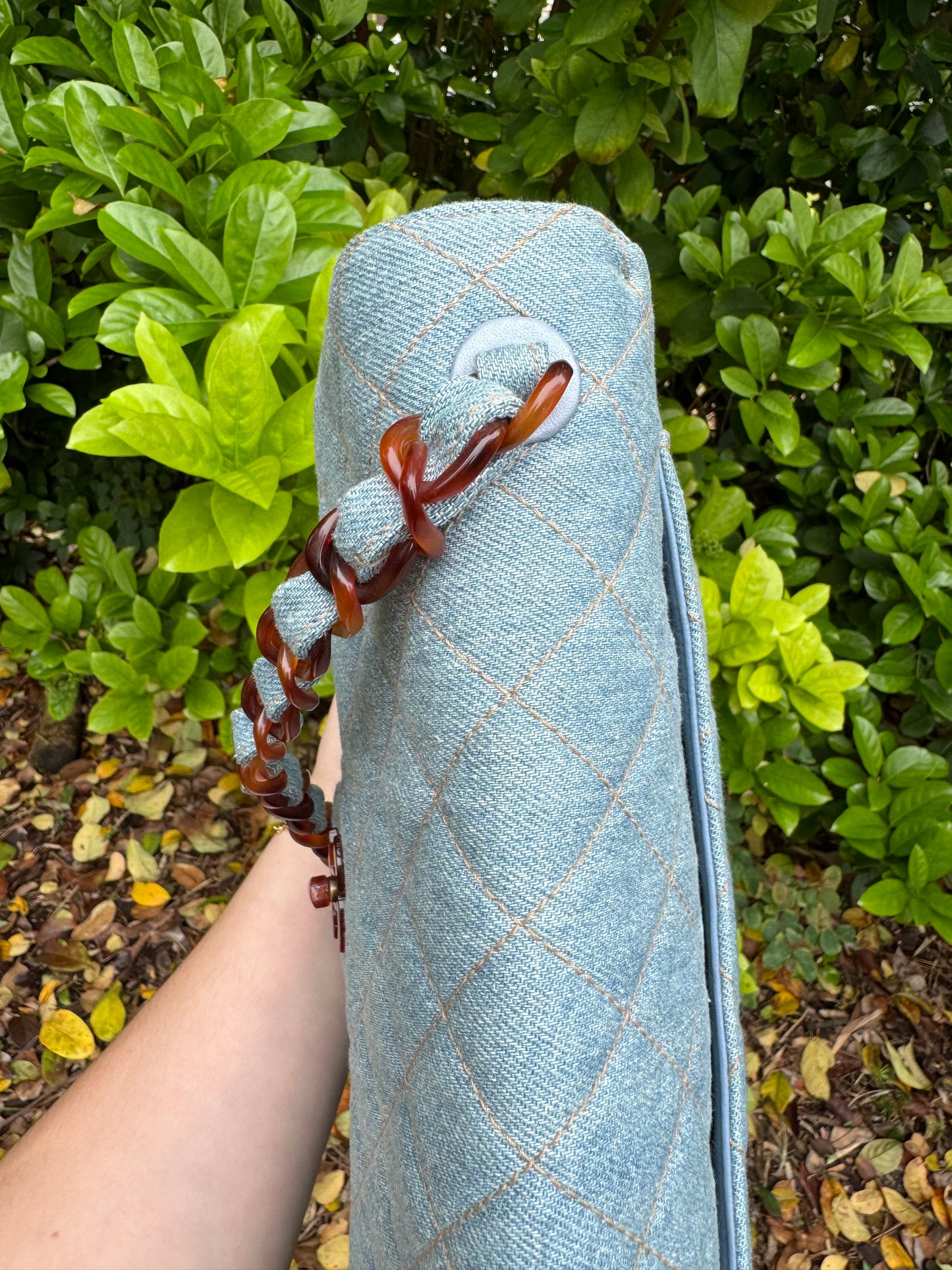 Chanel 1990s Vintage Denim Tortoise Flap Bag