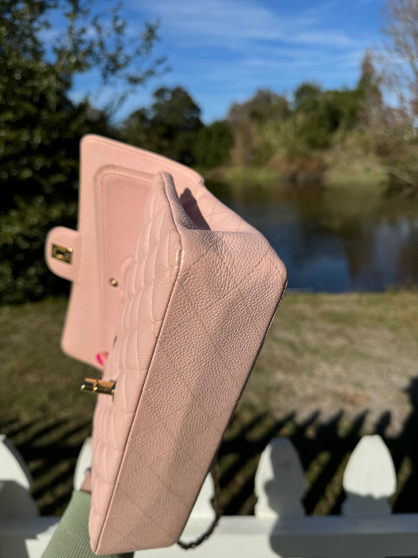 Chanel Light Pink Medium Vintage Caviar Classic Flap