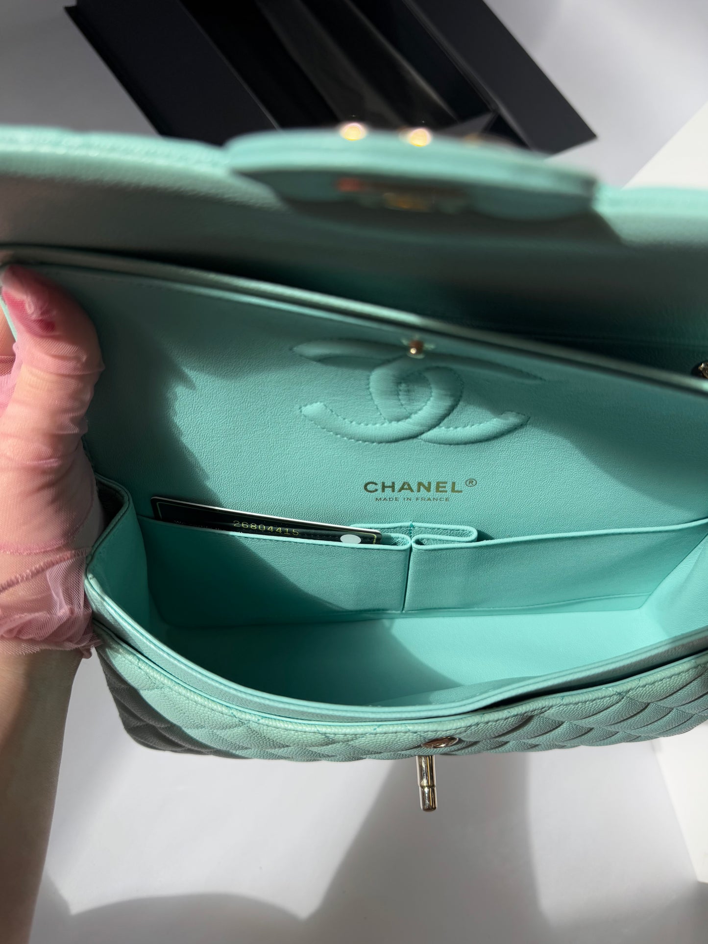 Chanel 19C Tiffany Medium Caviar Double Flap Bag