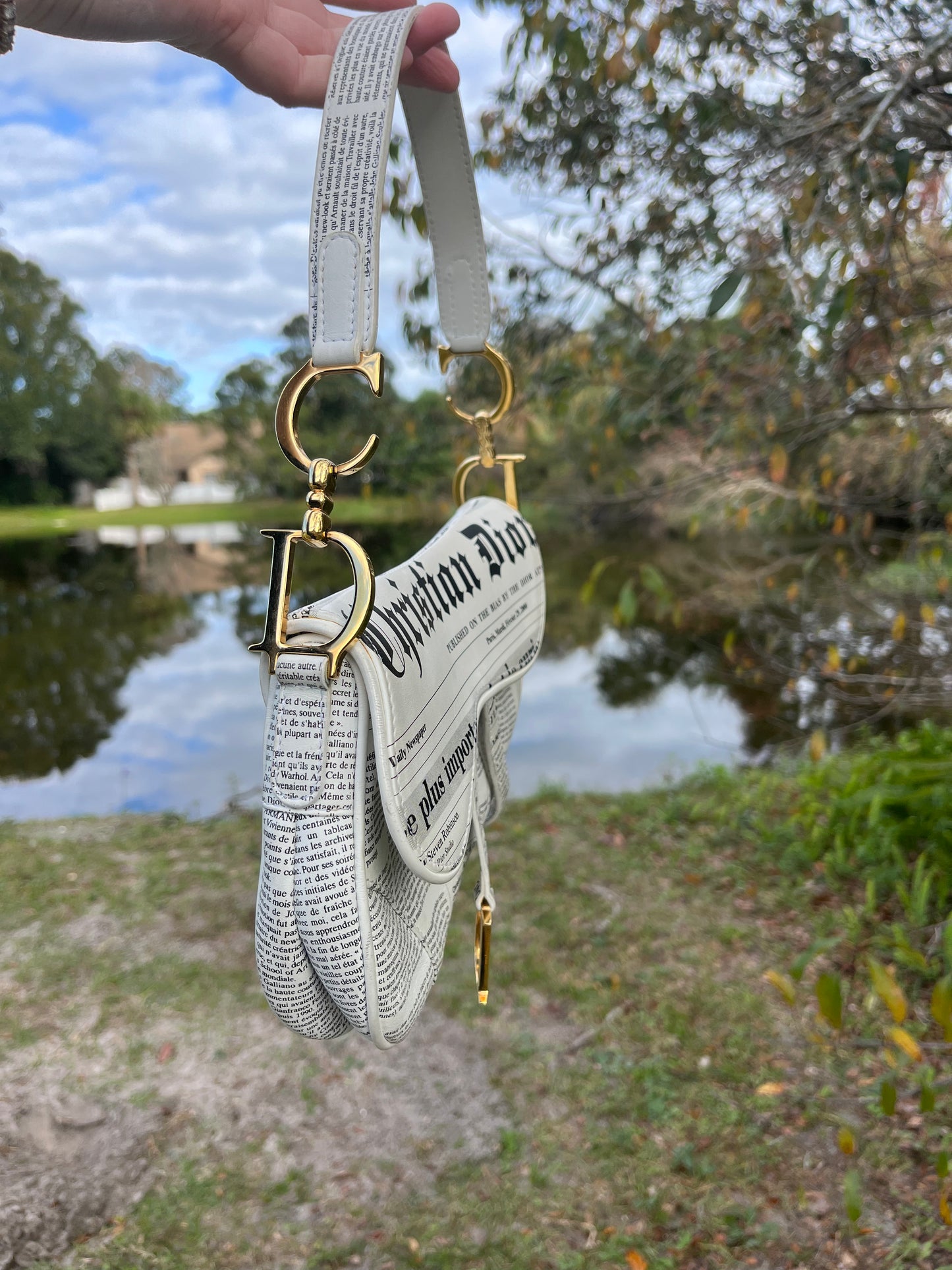 Christian Dior 2000 Newspaper Saddle Bag
