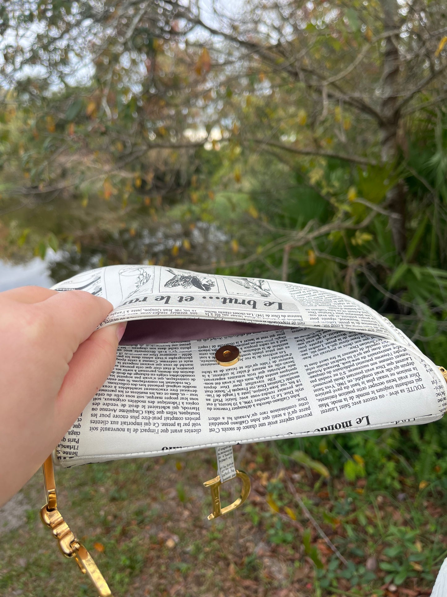 Christian Dior 2000 Newspaper Saddle Bag