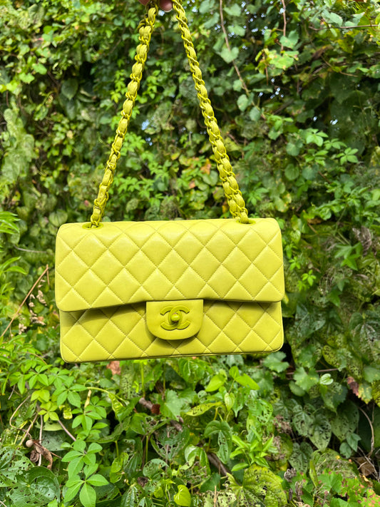 Chanel Rare Vintage Neon Small Classic Flap Bag