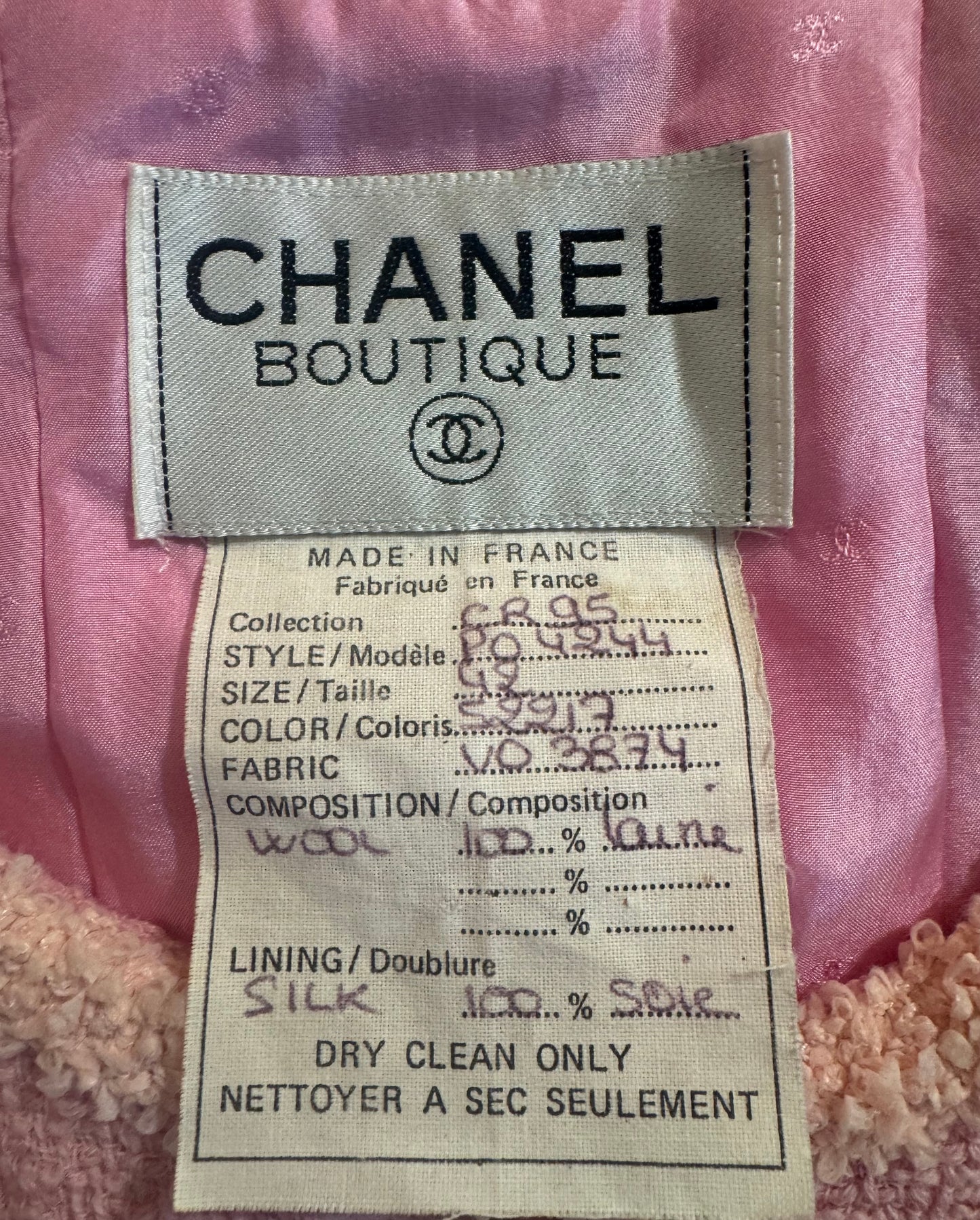 Chanel 95A Pink Cropped Jacket