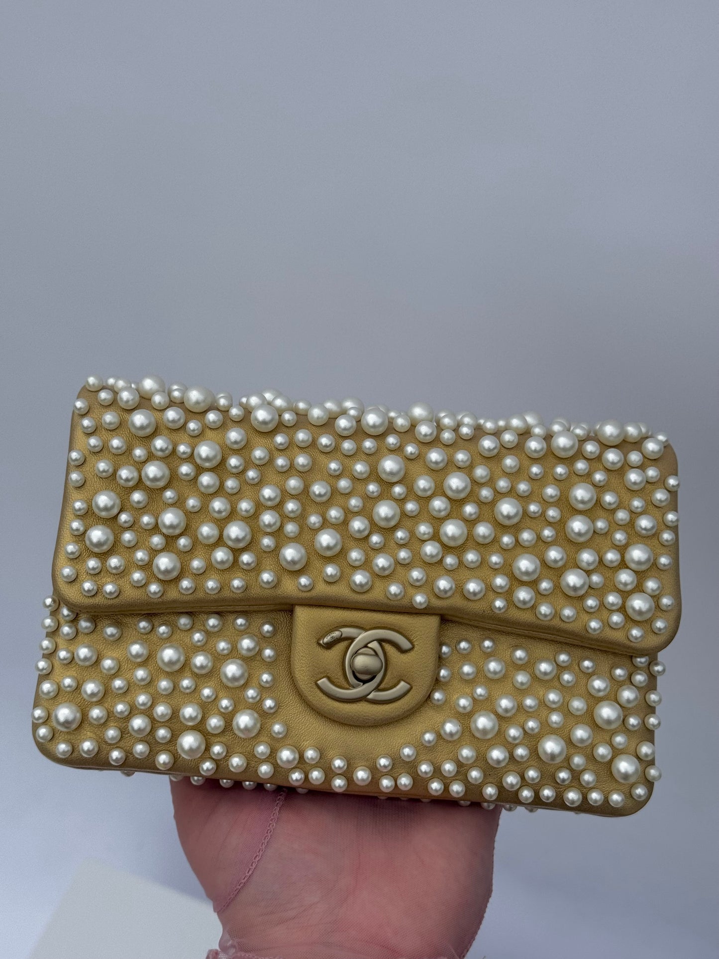 Chanel Paris Dubai Gold Metallic Pearly WOC