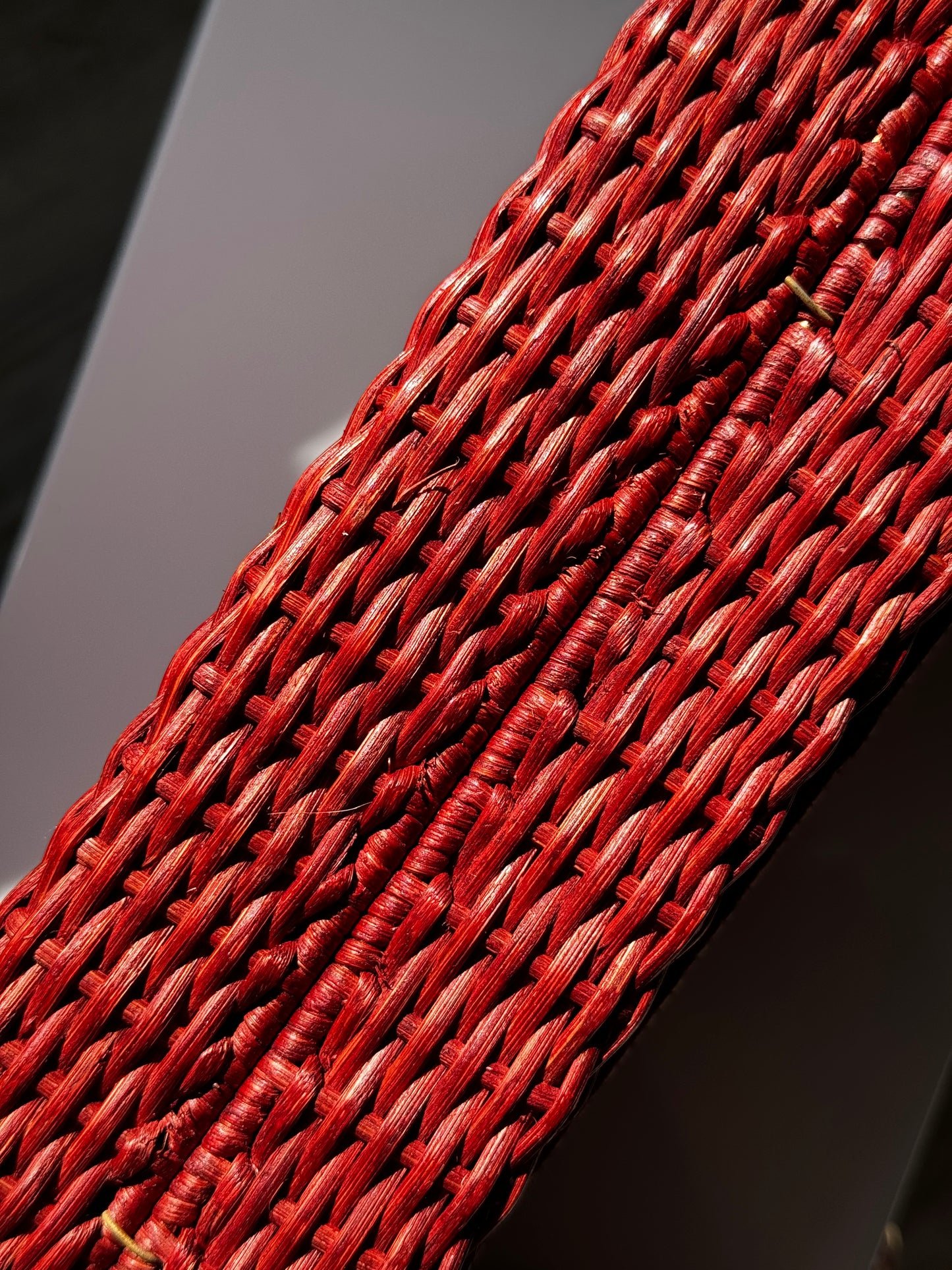 Chanel 2001 Red Wicker Shoulder Bag