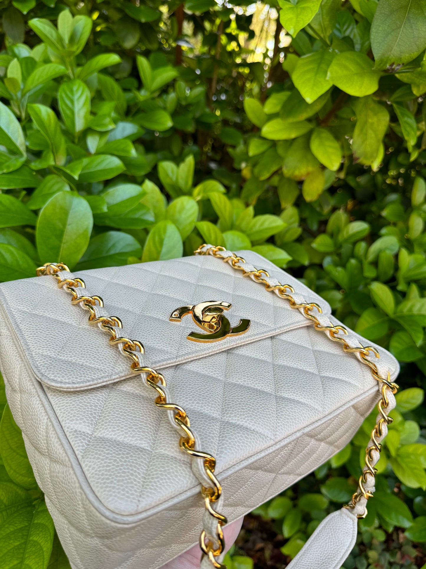 Chanel 1995 Large Diamond Quilted Caviar Flap