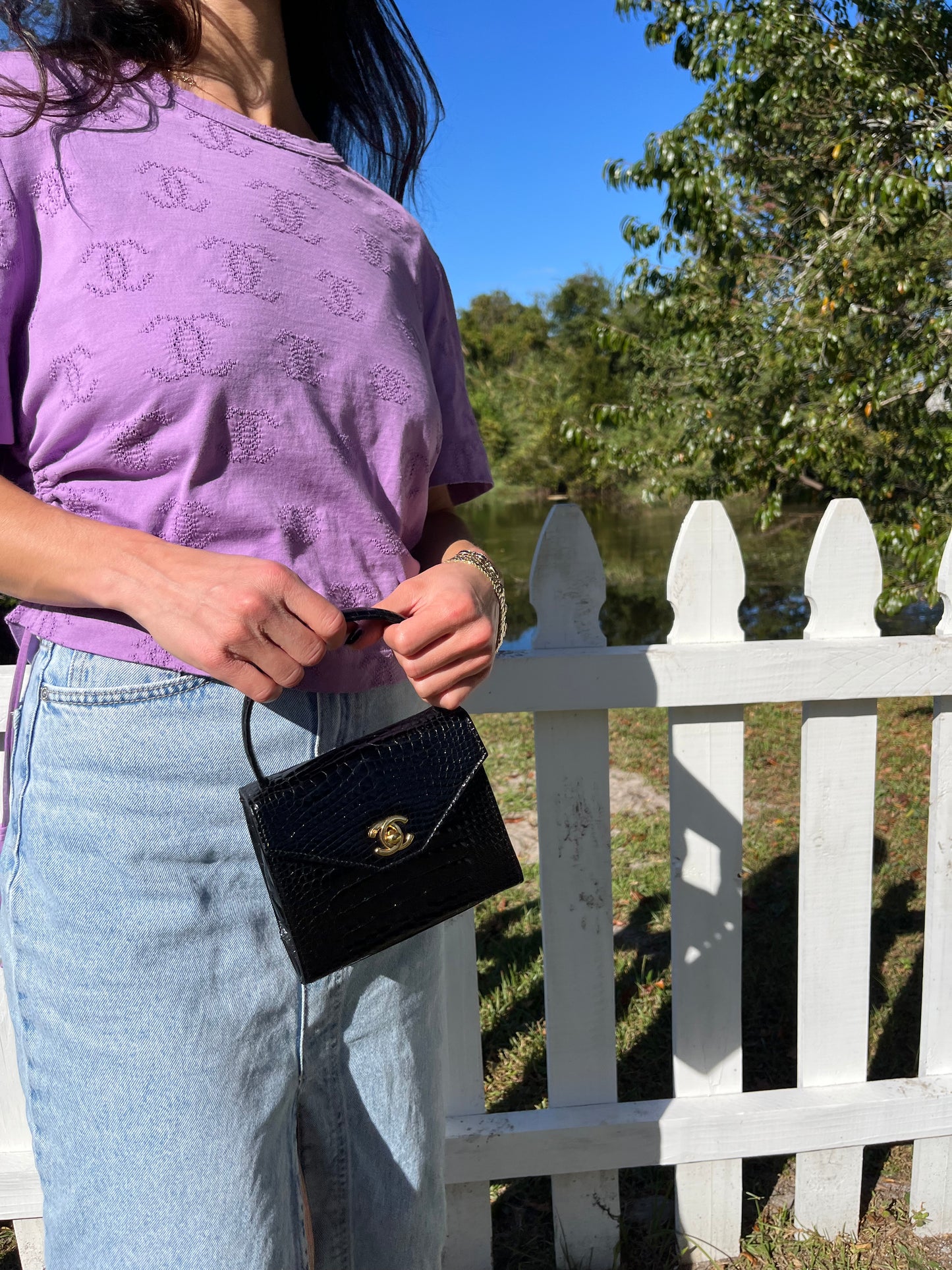 Chanel Vintage Mini Crocodile Kelly Flap Bag