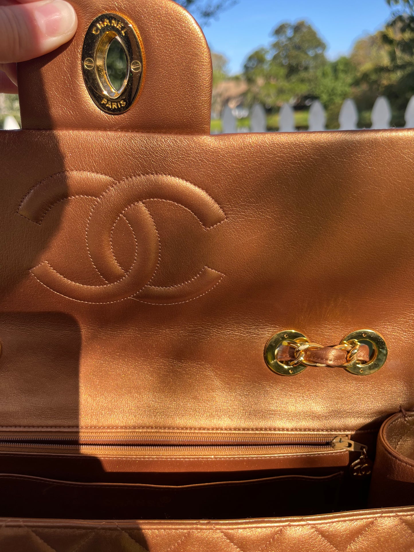 Chanel 1991 Bronze Maxi Lambskin Flap Bag