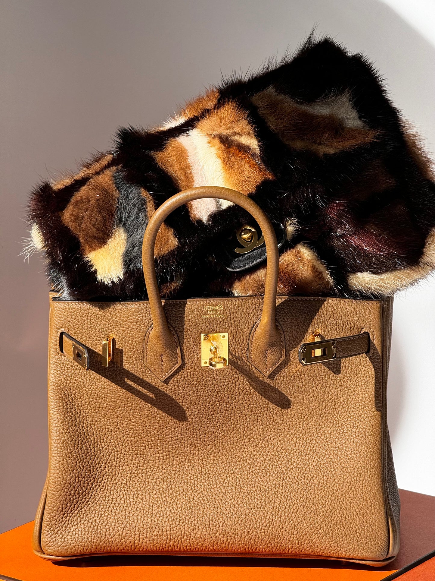 Chanel Multicolor Medium Mink Fur Single Flap Bag