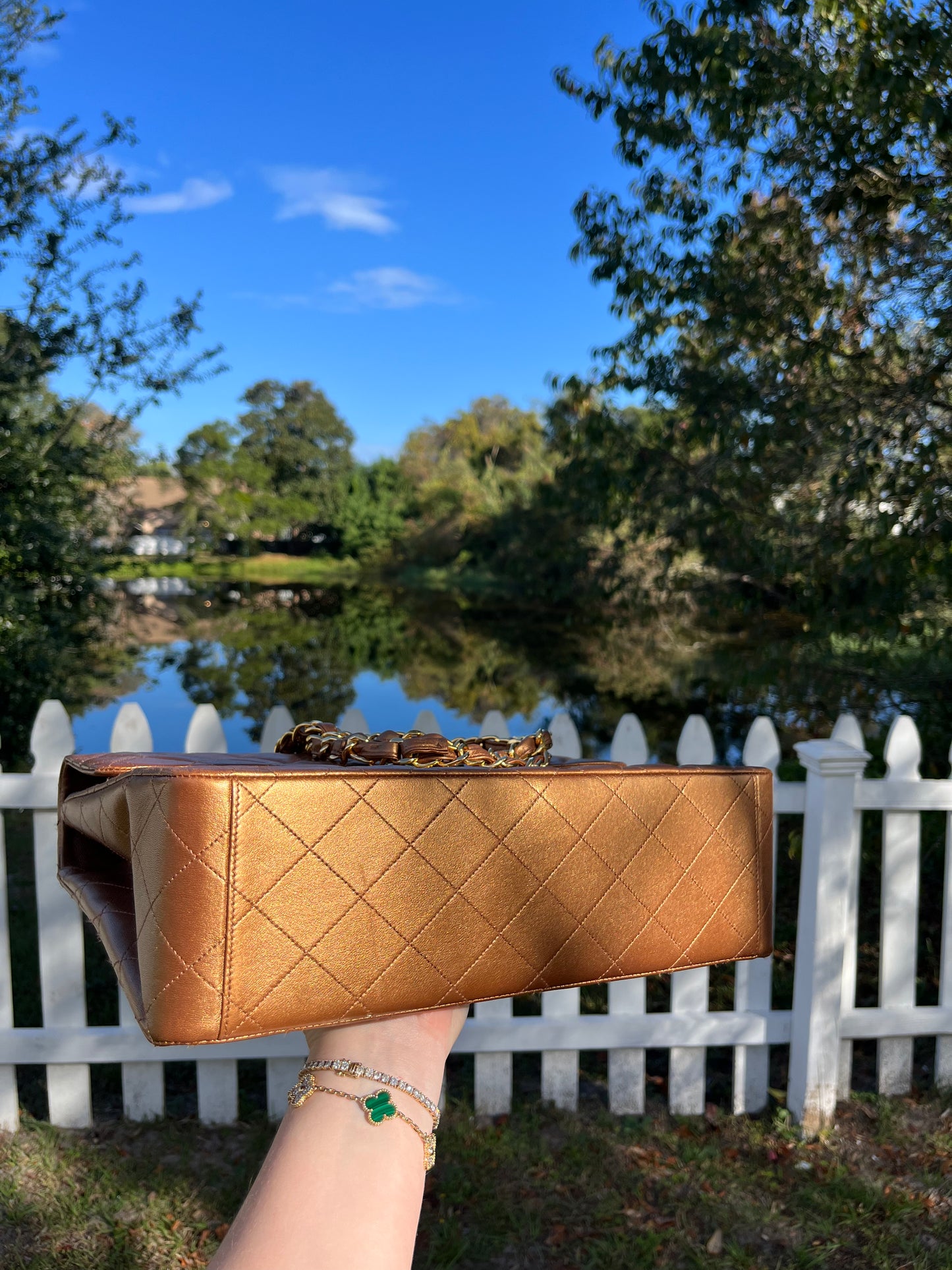 Chanel 1991 Bronze Maxi Lambskin Flap Bag