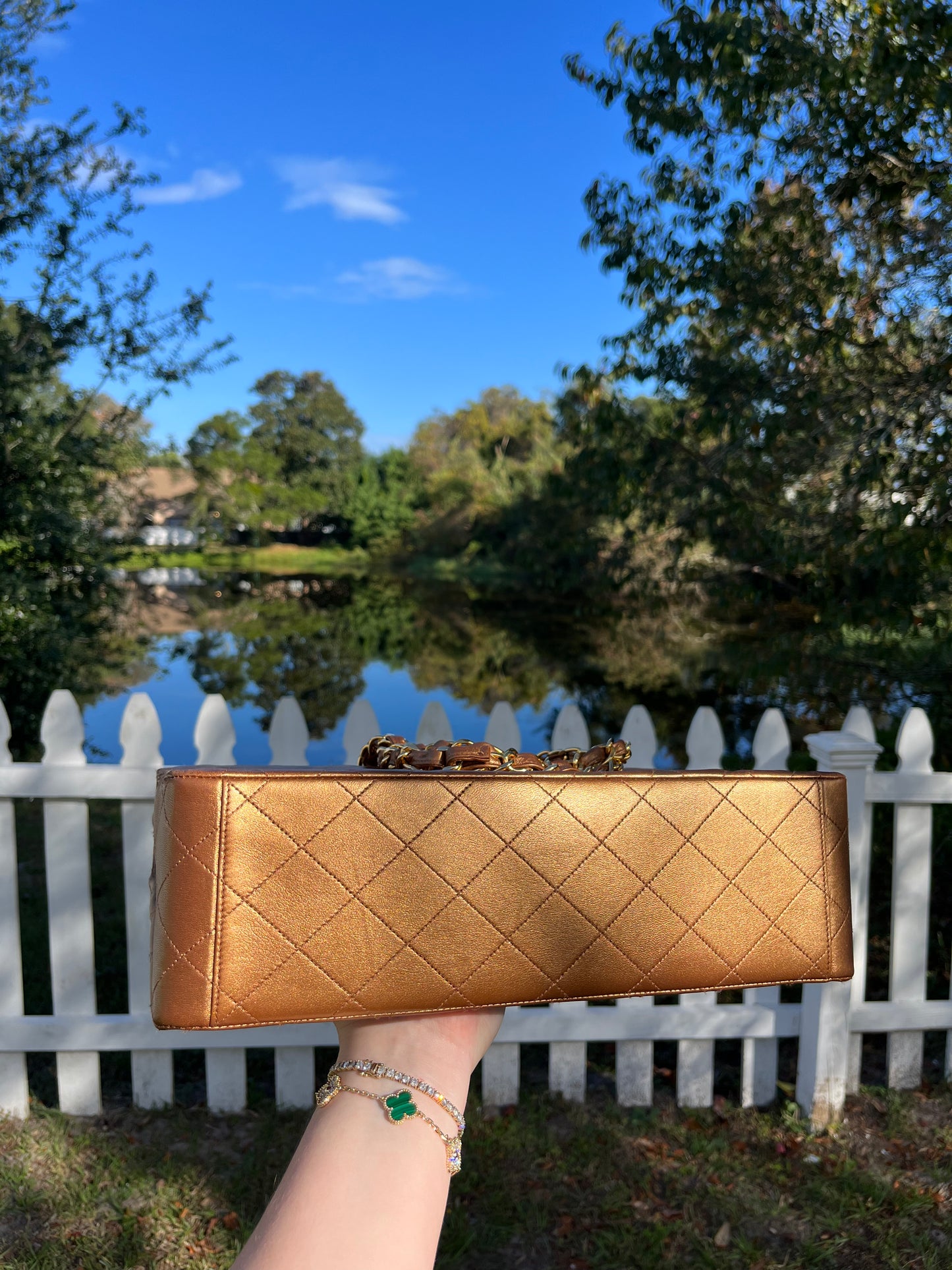 Chanel 1991 Bronze Maxi Lambskin Flap Bag