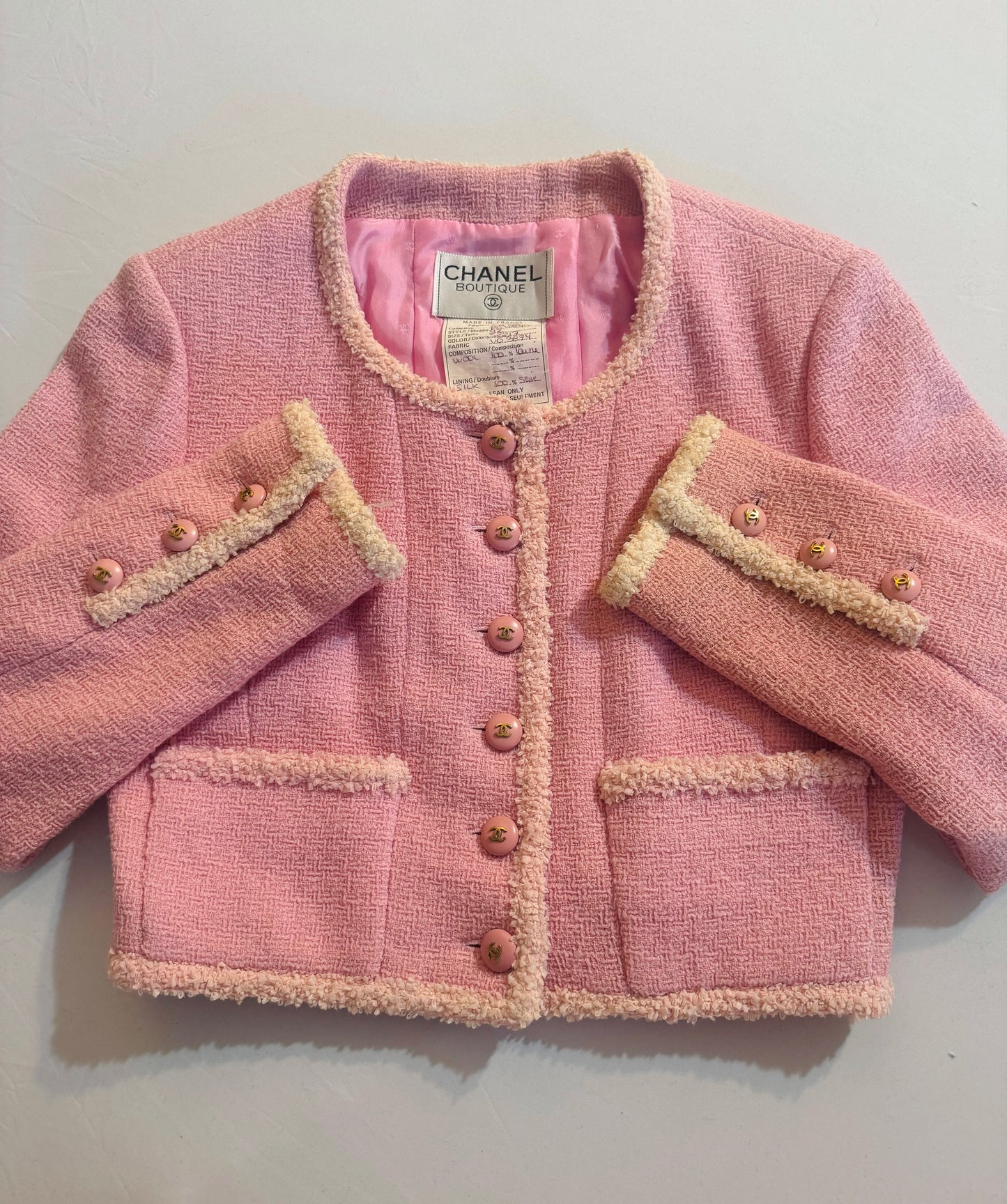 Chanel 95A Pink Cropped Jacket