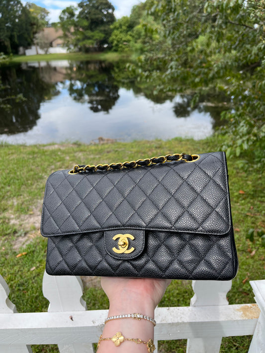 Chanel Medium Vintage Black Classic Caviar Flap Bag