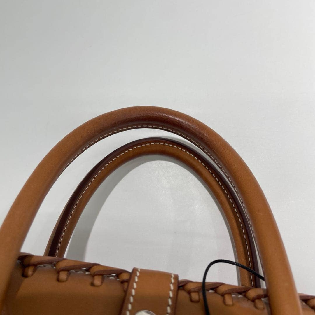 Hermes 2016 Picnic Bolide 25 Fauve Barenia & Osier Wicker Bag
