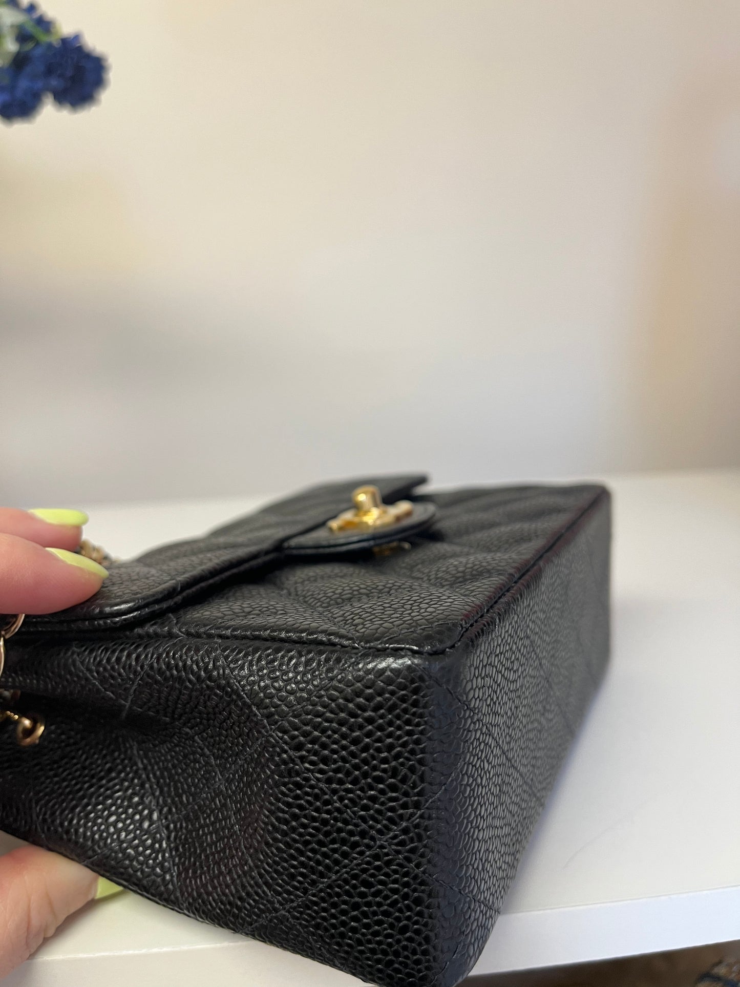 Chanel Black Caviar Vintage Mini Square Flap Bag