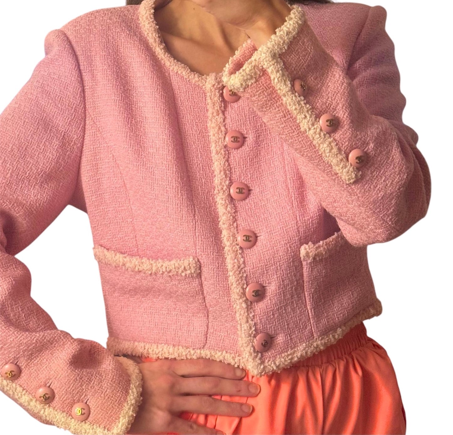 Chanel 95A Pink Cropped Jacket
