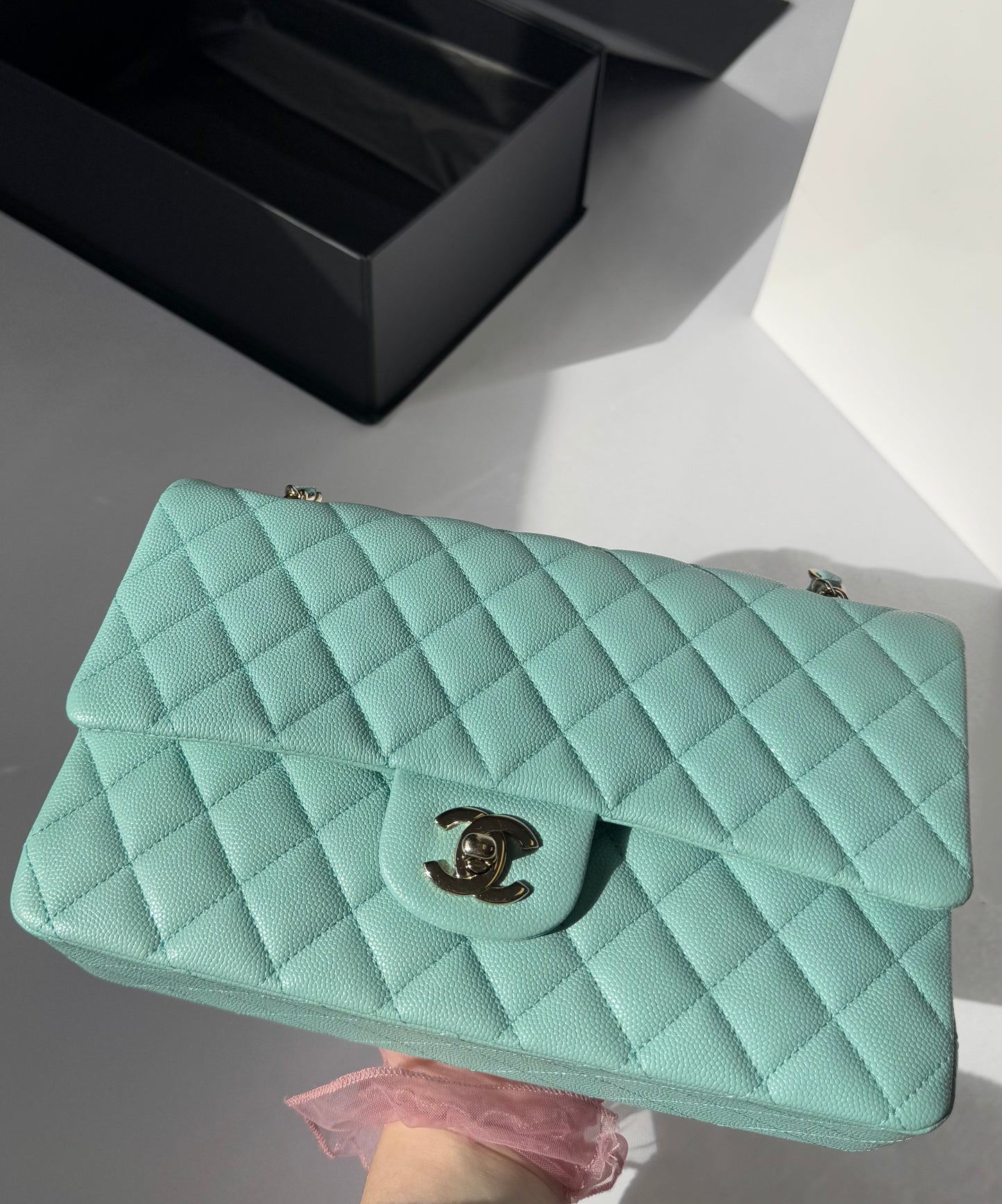 Chanel 19C Tiffany Medium Caviar Double Flap Bag