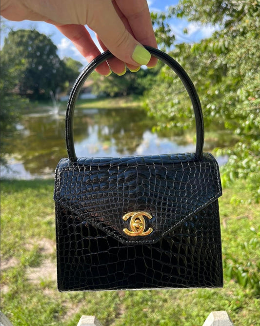 Chanel Vintage Mini Crocodile Kelly Flap Bag