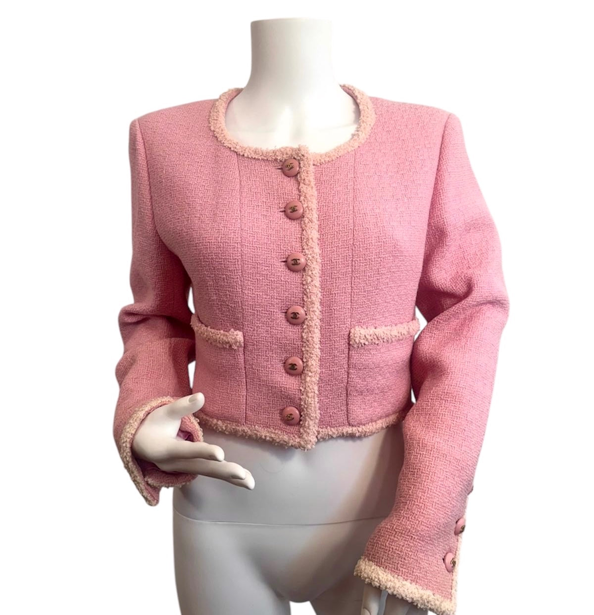Chanel 95A Pink Cropped Jacket