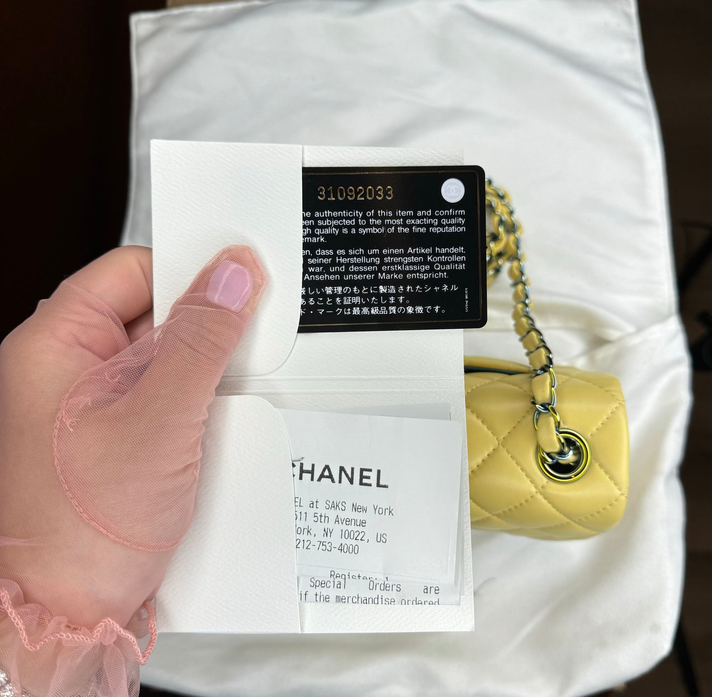 Chanel Yellow Lambskin Mini Flap Bag W Rainbow Hardware