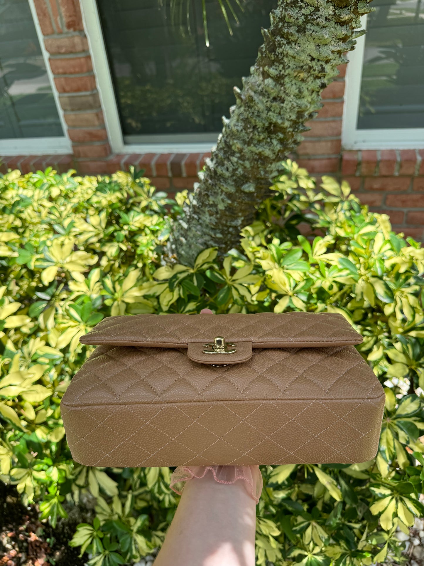 Chanel 18S Dark Beige Medium Caviar Flap Bag