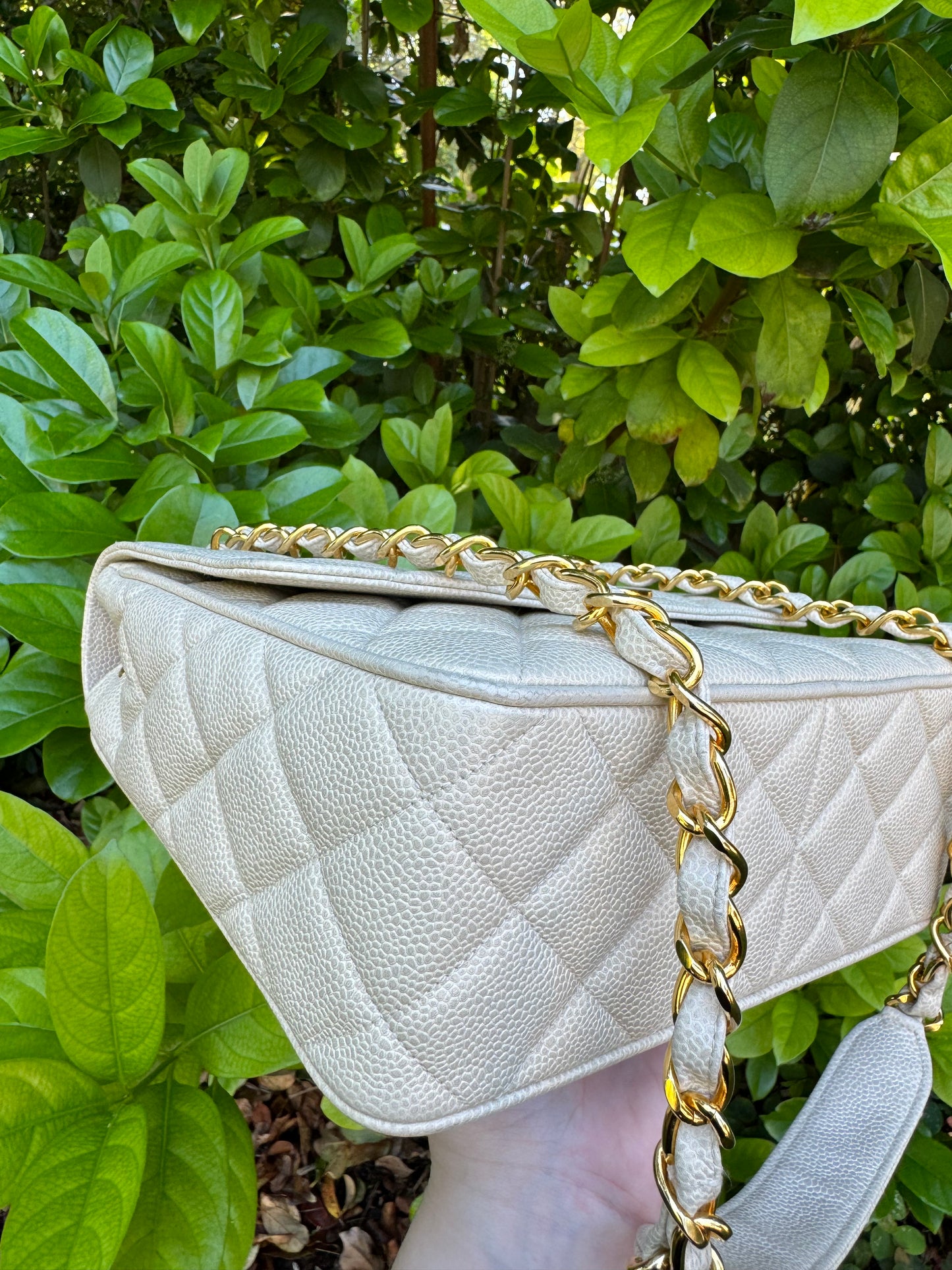 Chanel 1995 Large Diamond Quilted Caviar Flap