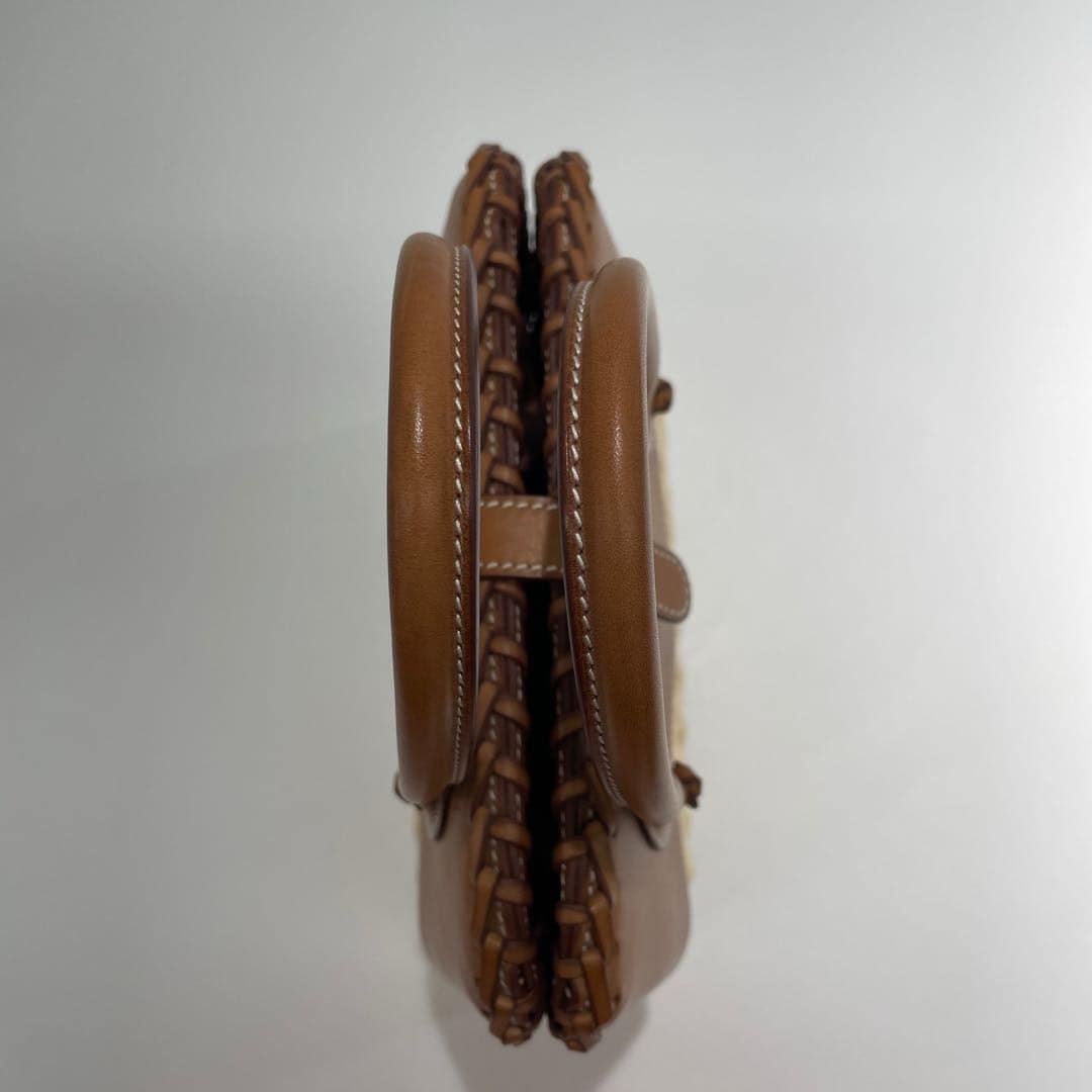 Hermes 2016 Picnic Bolide 25 Fauve Barenia & Osier Wicker Bag