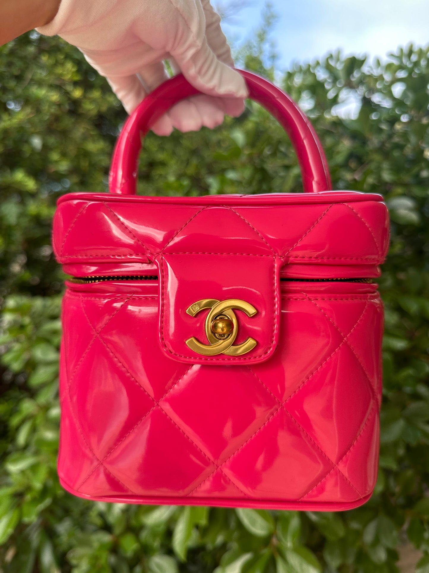 Chanel 1995 Barbie Collection Hot Pink Heart Vanity Case