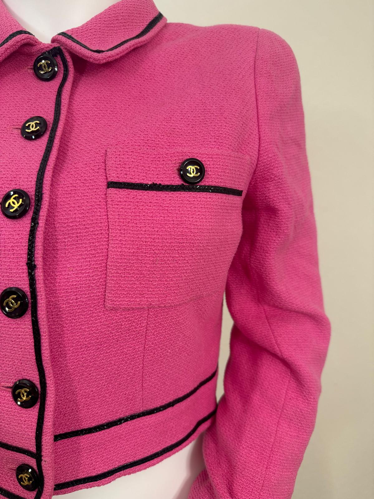 Chanel 95P Barbie Pink Cropped Jacket