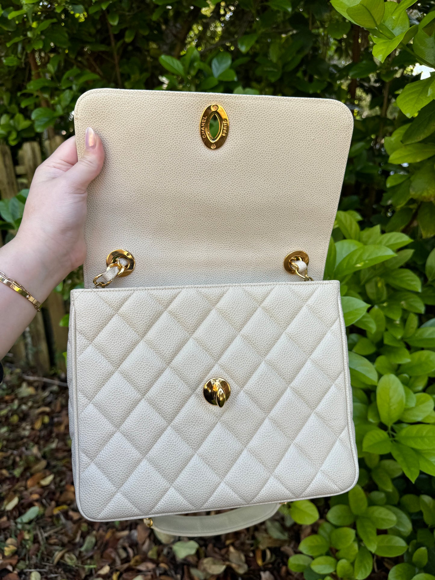Chanel 1995 Large Diamond Quilted Caviar Flap
