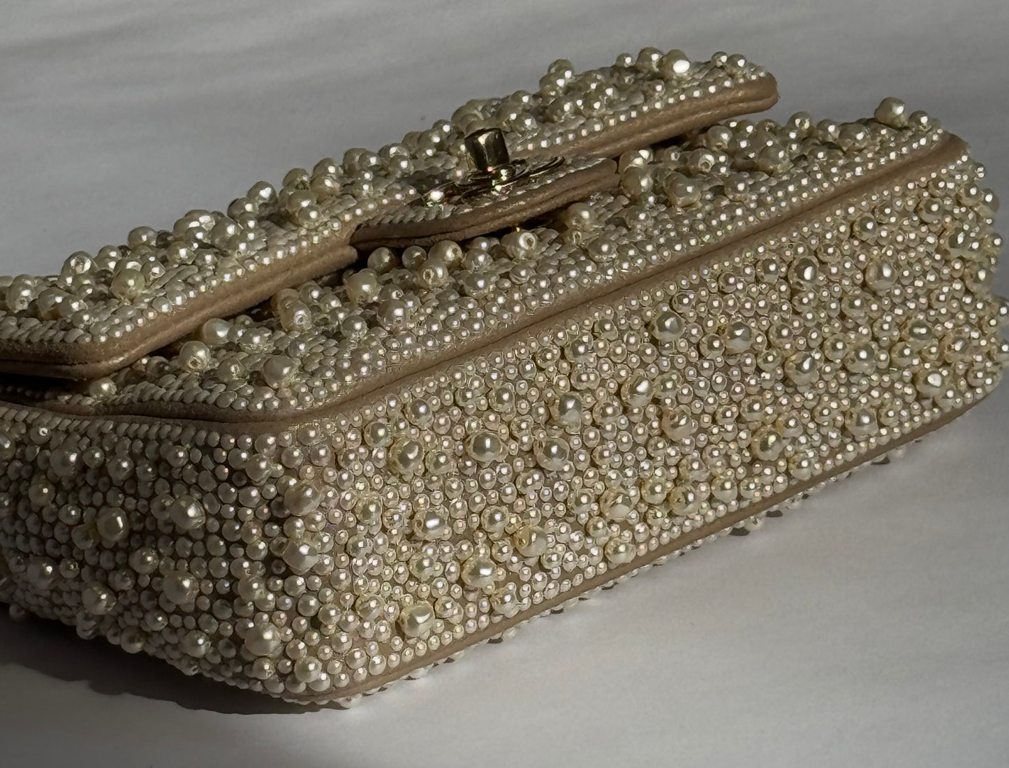 Chanel 17A Ritz Pearl Embellished Mini Rectangular Flap Bag