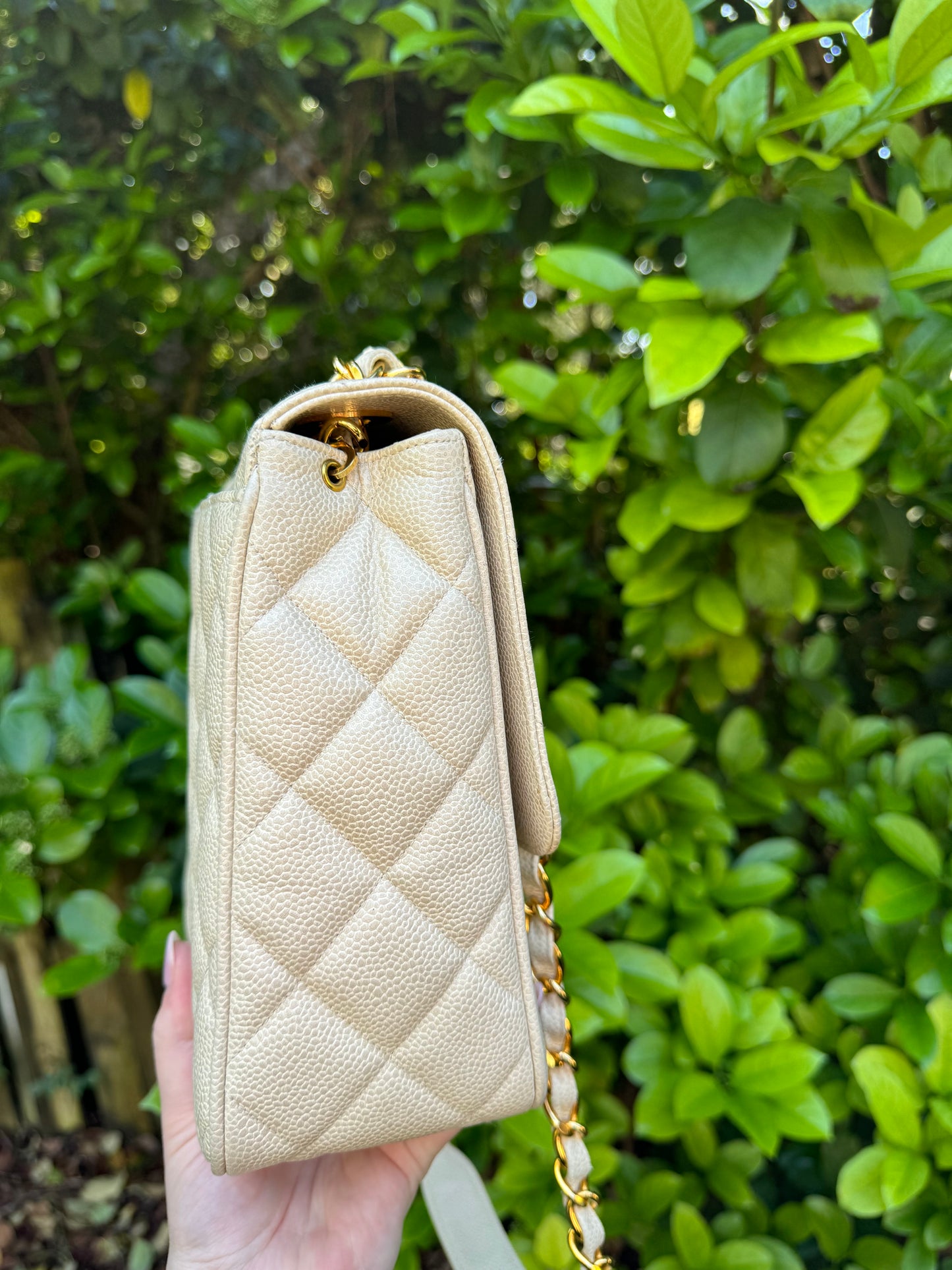Chanel 1995 Large Diamond Quilted Caviar Flap