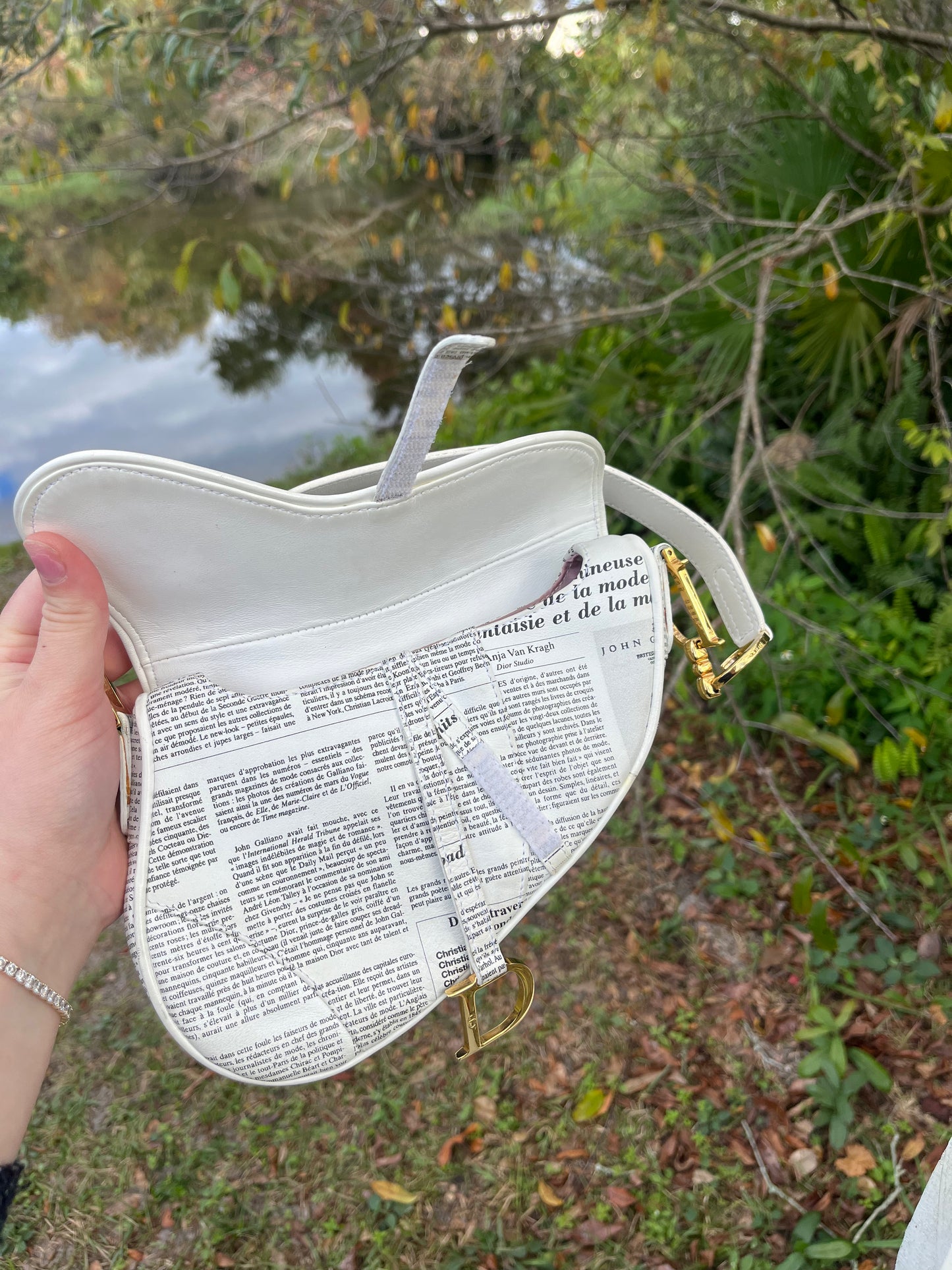 Christian Dior 2000 Newspaper Saddle Bag