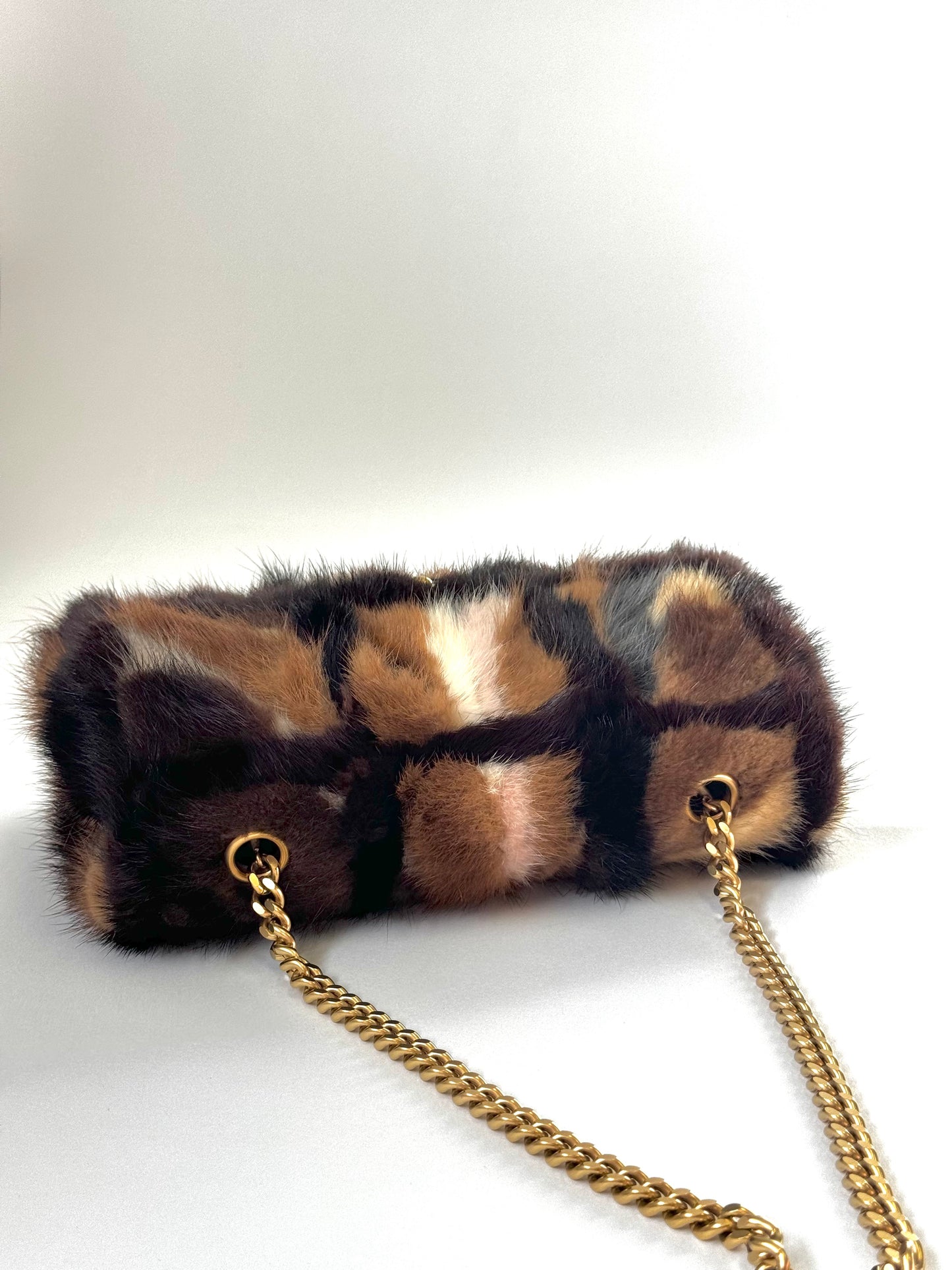Chanel Multicolor Medium Mink Fur Single Flap Bag