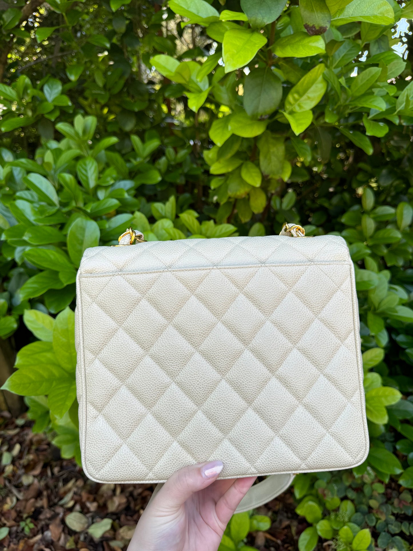 Chanel 1995 Large Diamond Quilted Caviar Flap