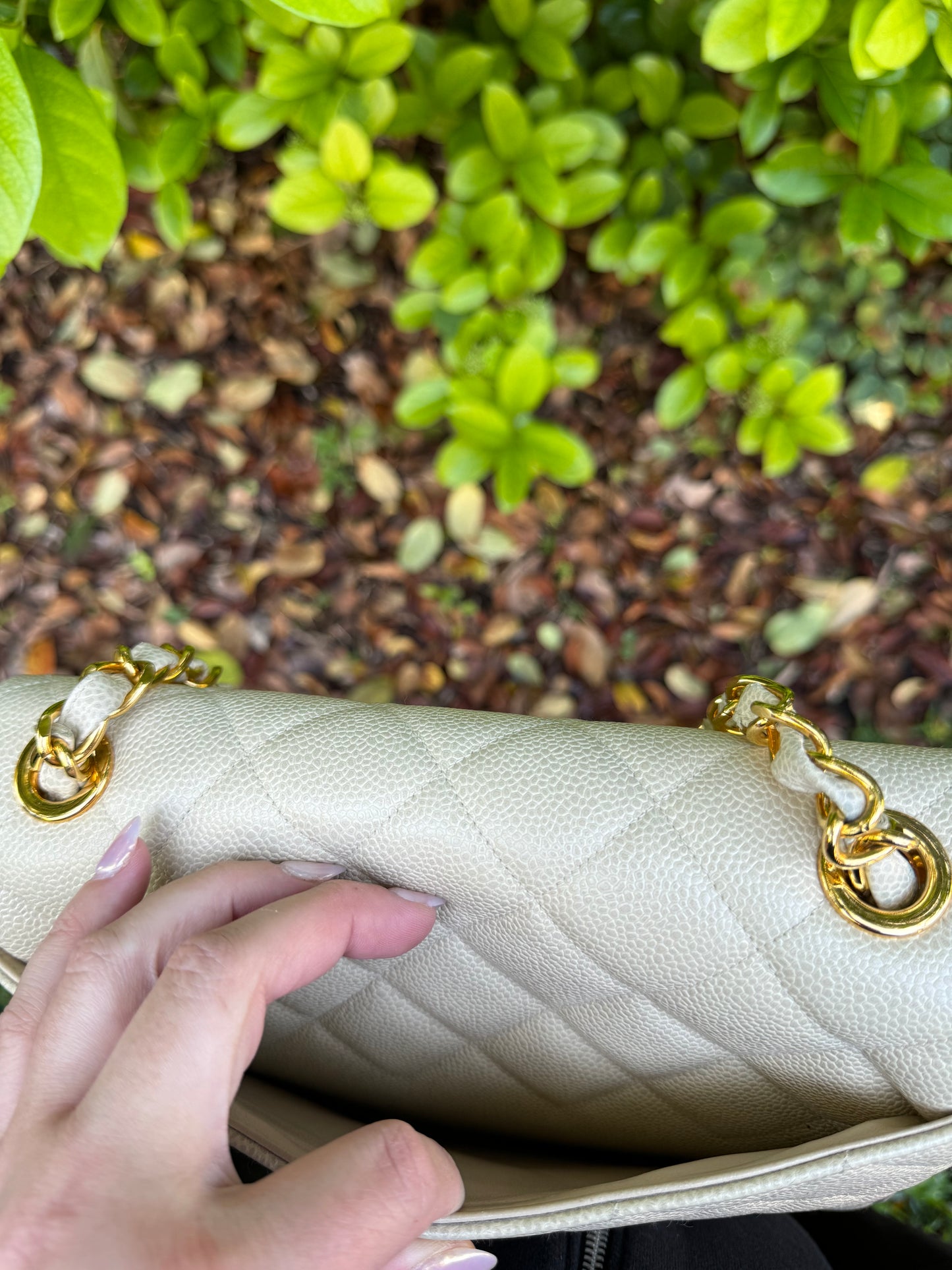 Chanel 1995 Large Diamond Quilted Caviar Flap