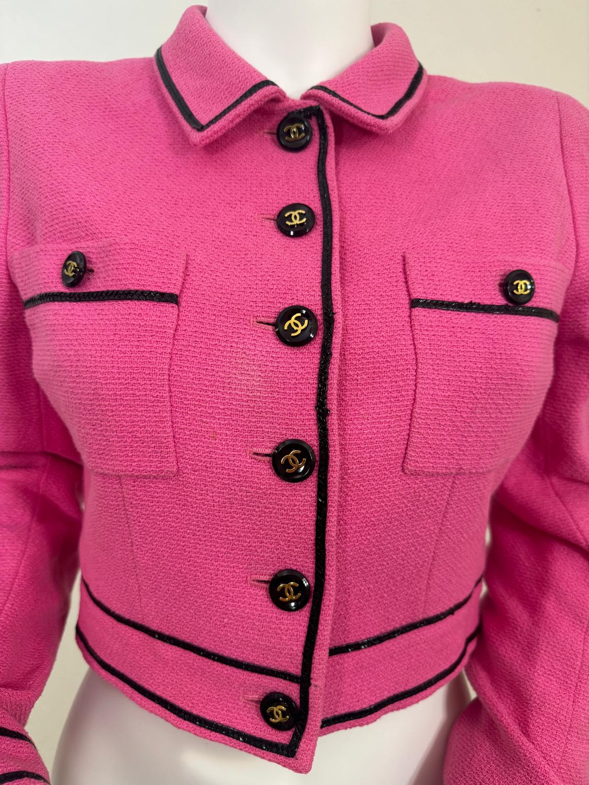 Chanel 95P Barbie Pink Cropped Jacket