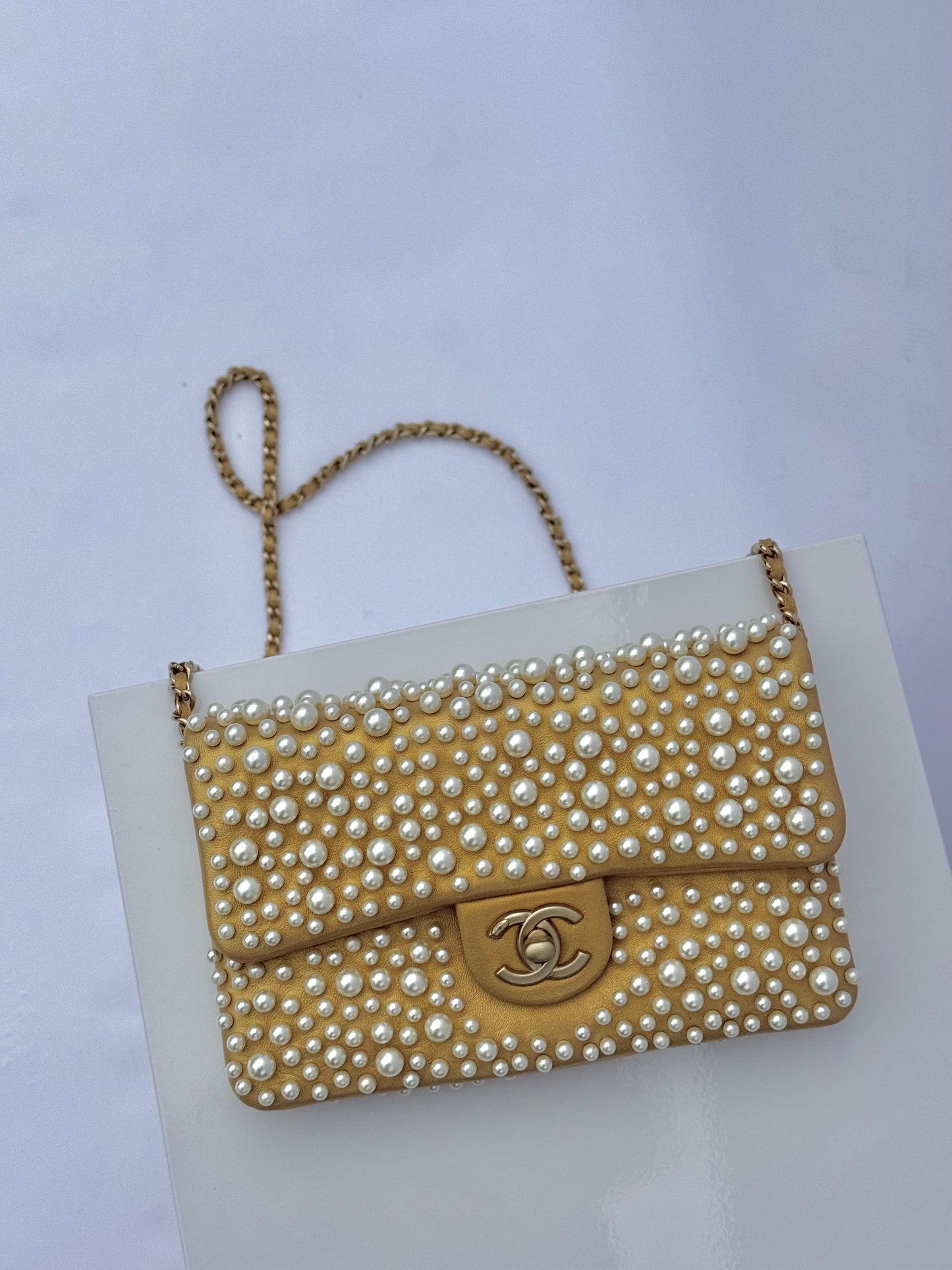 Chanel Paris Dubai Gold Metallic Pearly WOC