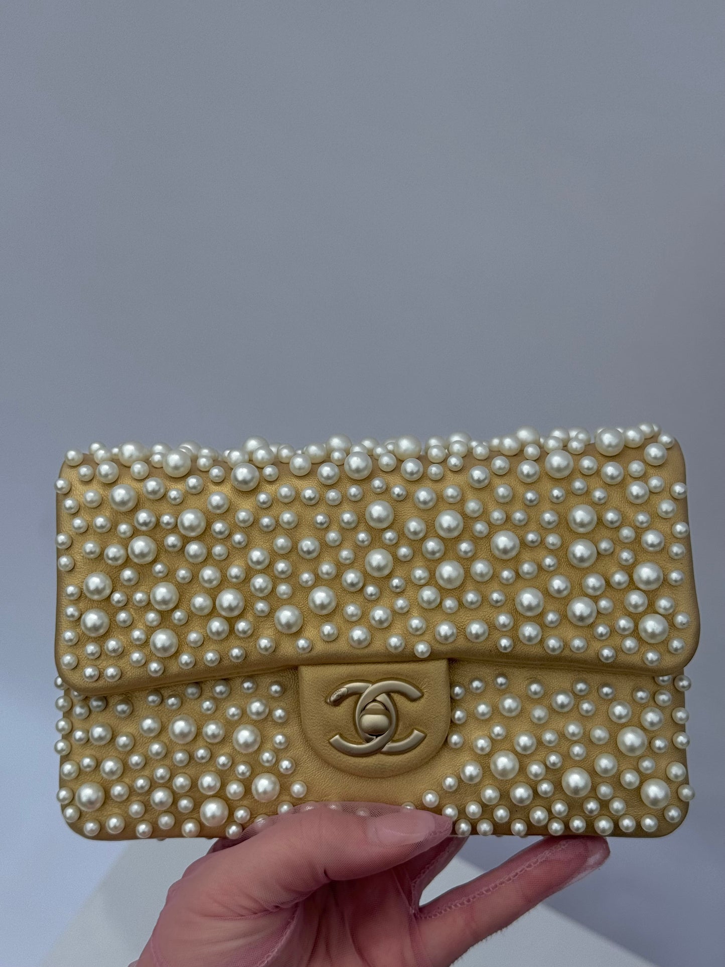 Chanel Paris Dubai Gold Metallic Pearly WOC