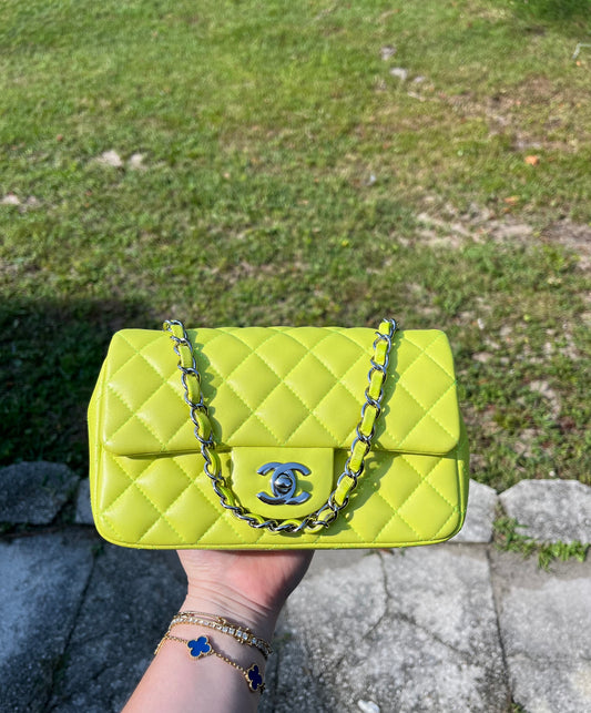 Chanel 21S Yellow Neon Mini Flap